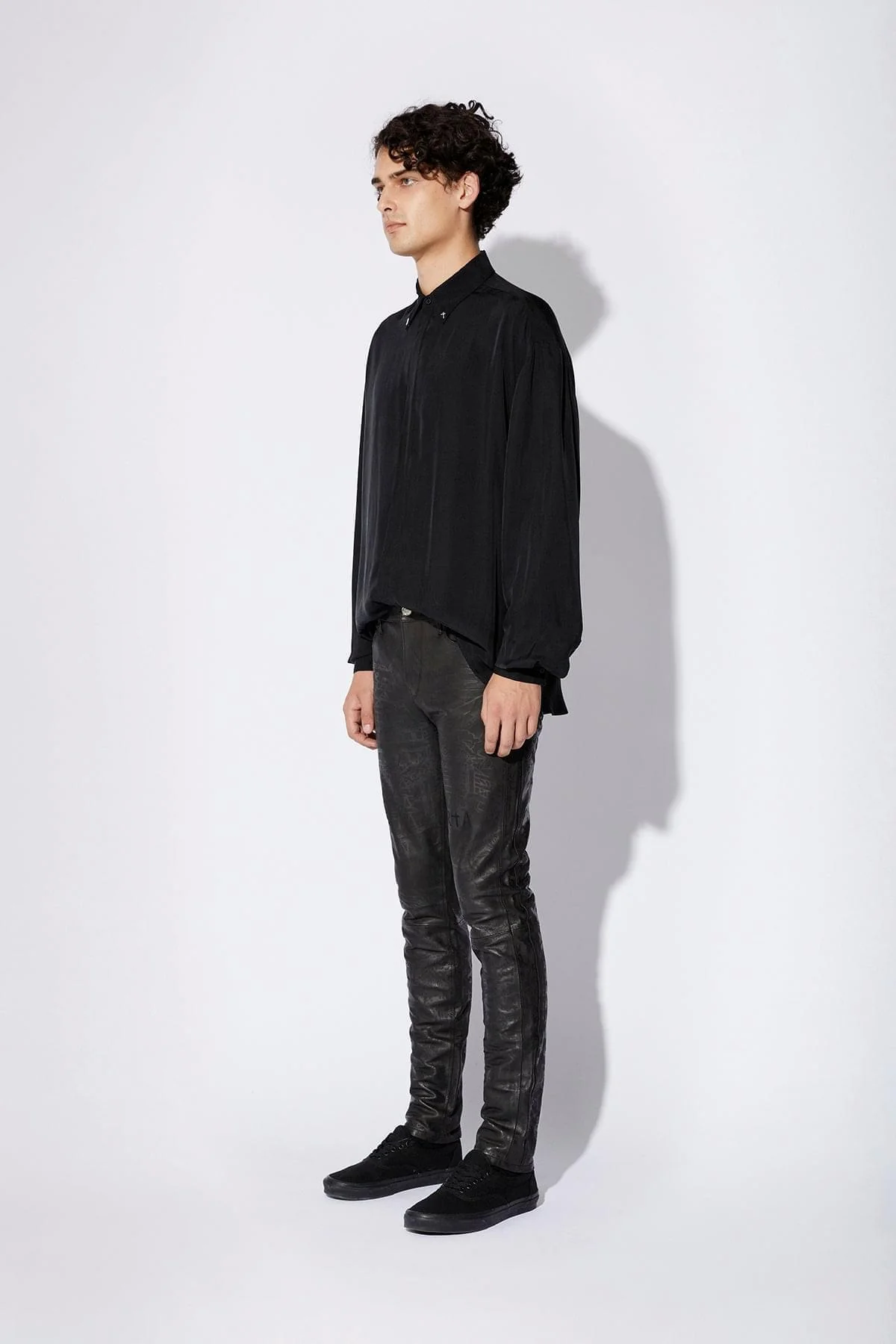 AKIO LEATHER PANT | BLACK PORCELAIN - Image 4