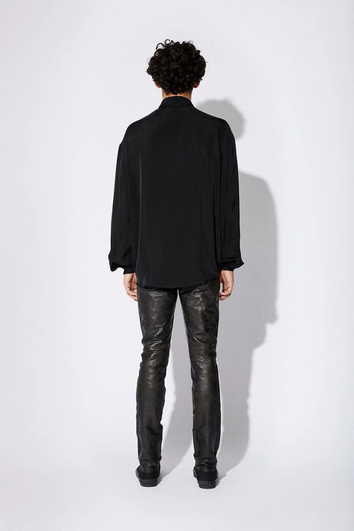 AKIO LEATHER PANT | BLACK PORCELAIN - Image 5