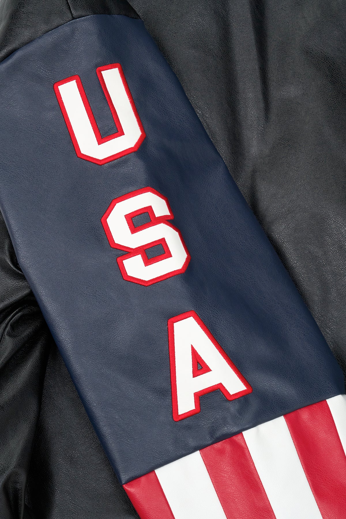 AVEN FAUX LEATHER BOMBER JACKET | BLACK USA - Image 3