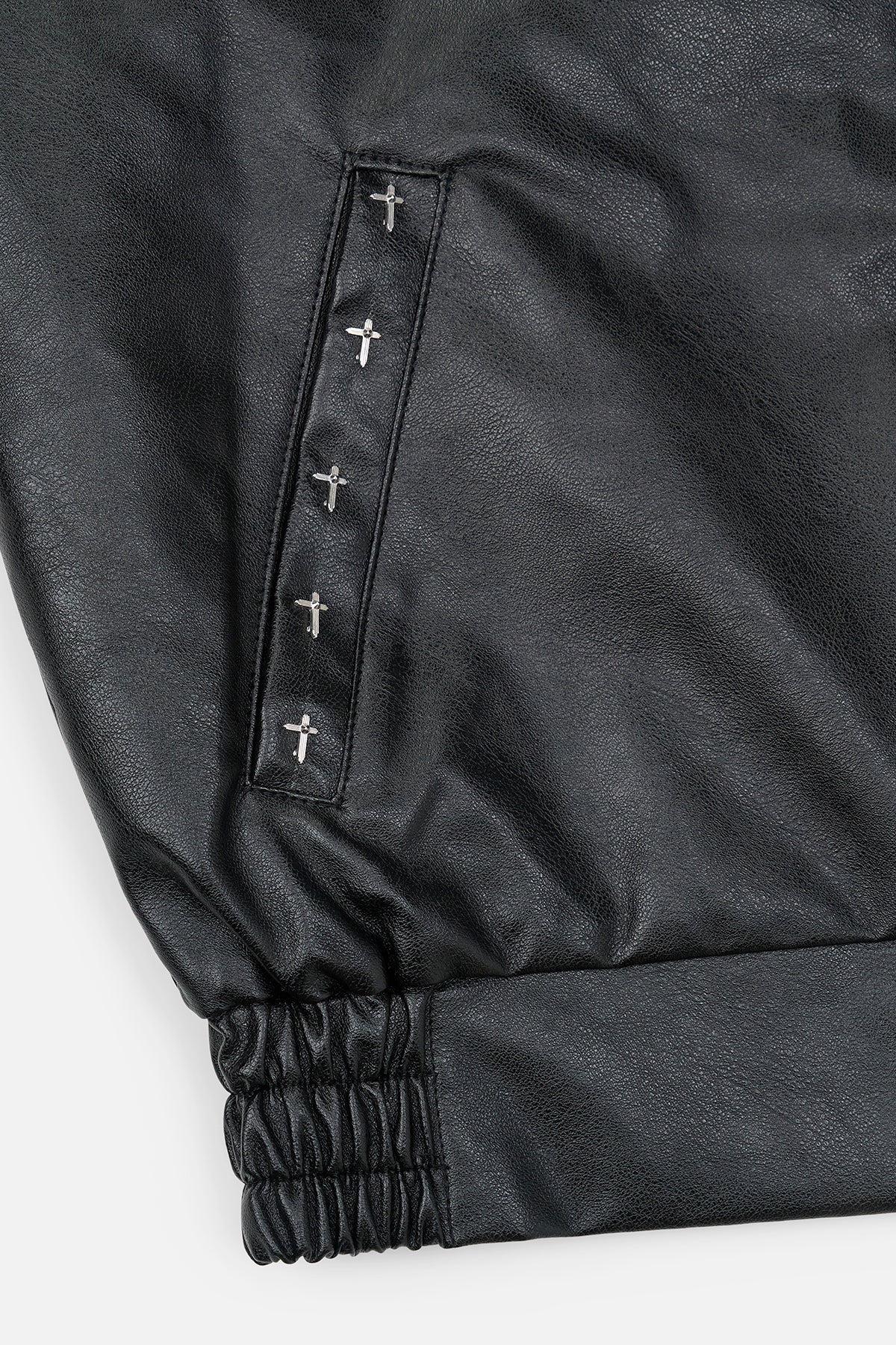 AVEN FAUX LEATHER BOMBER JACKET | BLACK USA - Image 5