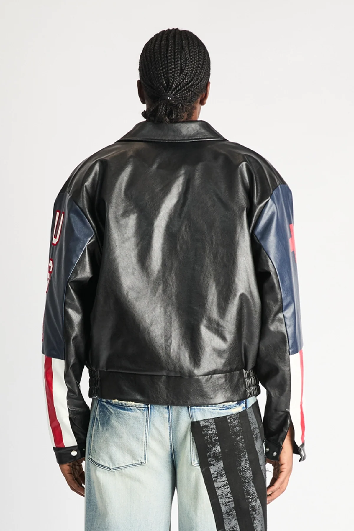 AVEN FAUX LEATHER BOMBER JACKET | BLACK USA - Image 7