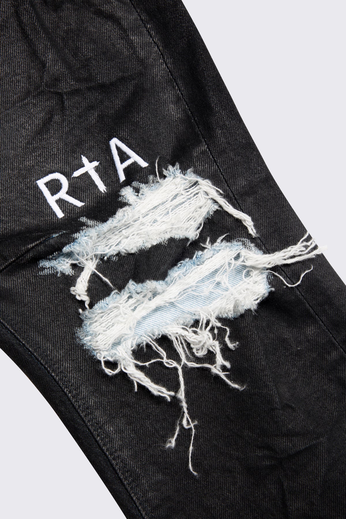 BRYANT RIPPED SKINNY JEAN | BLACK WAX COATED - Image 4