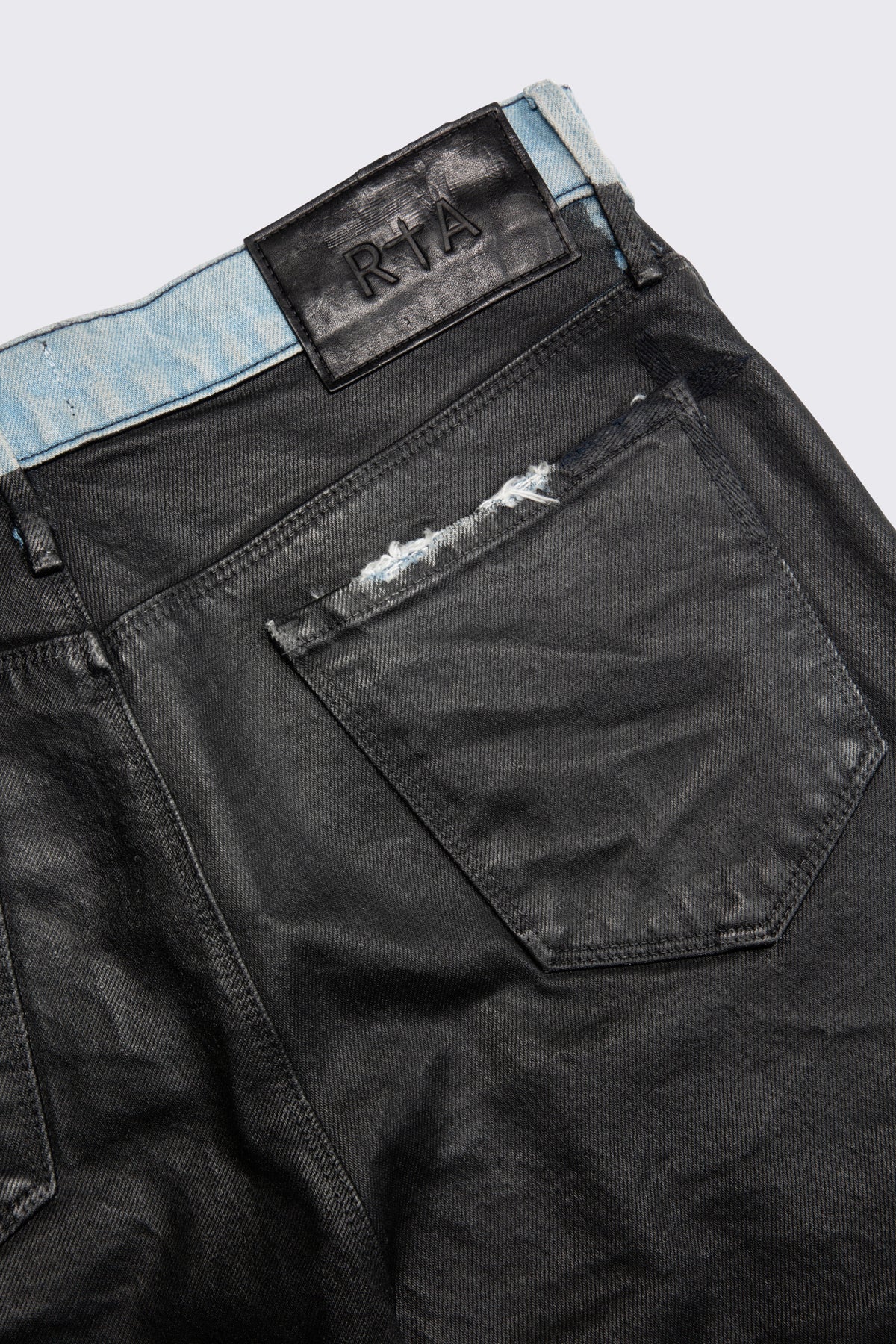 BRYANT RIPPED SKINNY JEAN | BLACK WAX COATED - Image 5