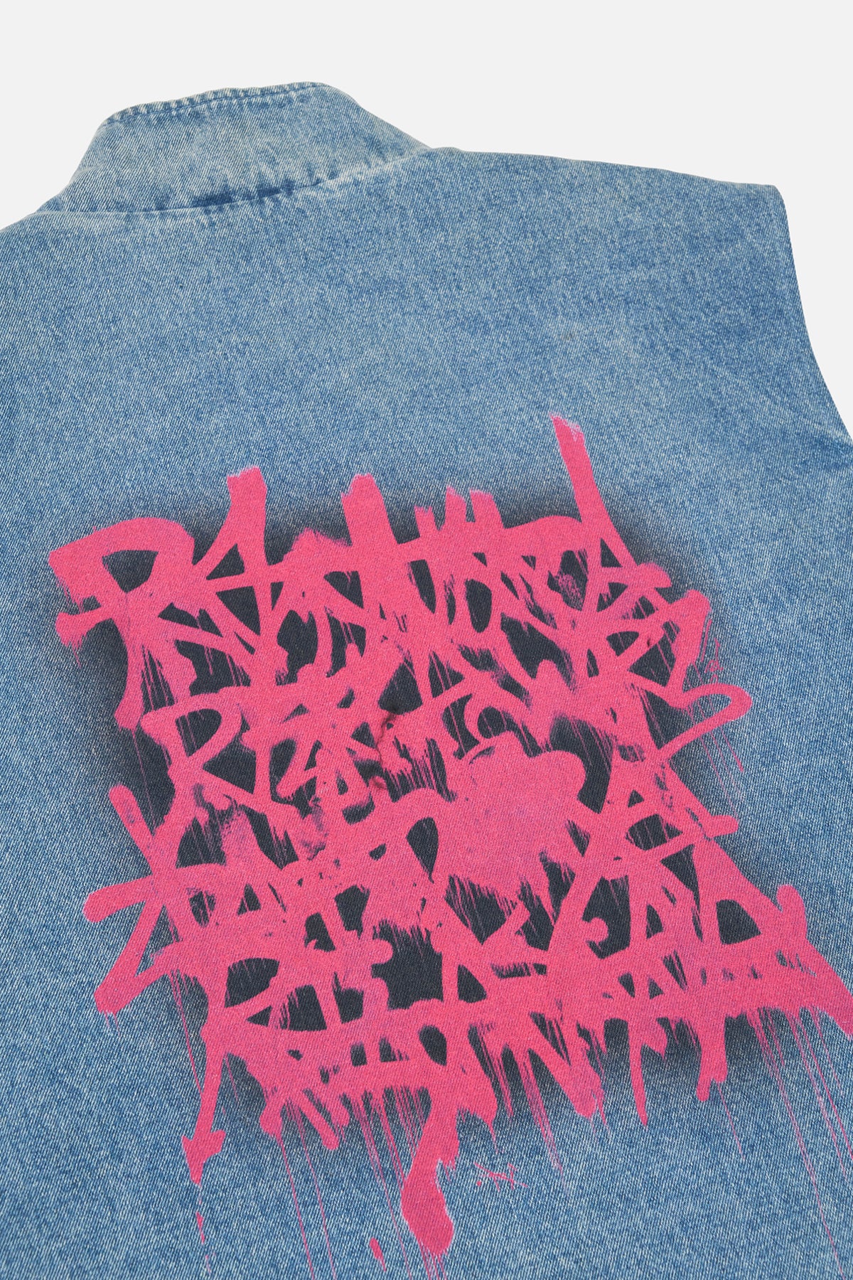CESAR DENIM VEST | GRAFFITI BLUE - Image 5