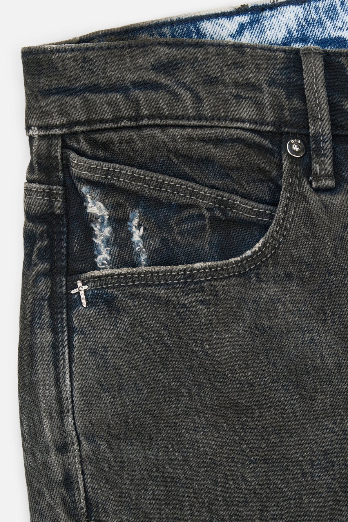 CLAYTON SKINNY JEAN | GREY WAX COATED BLUE - Image 4
