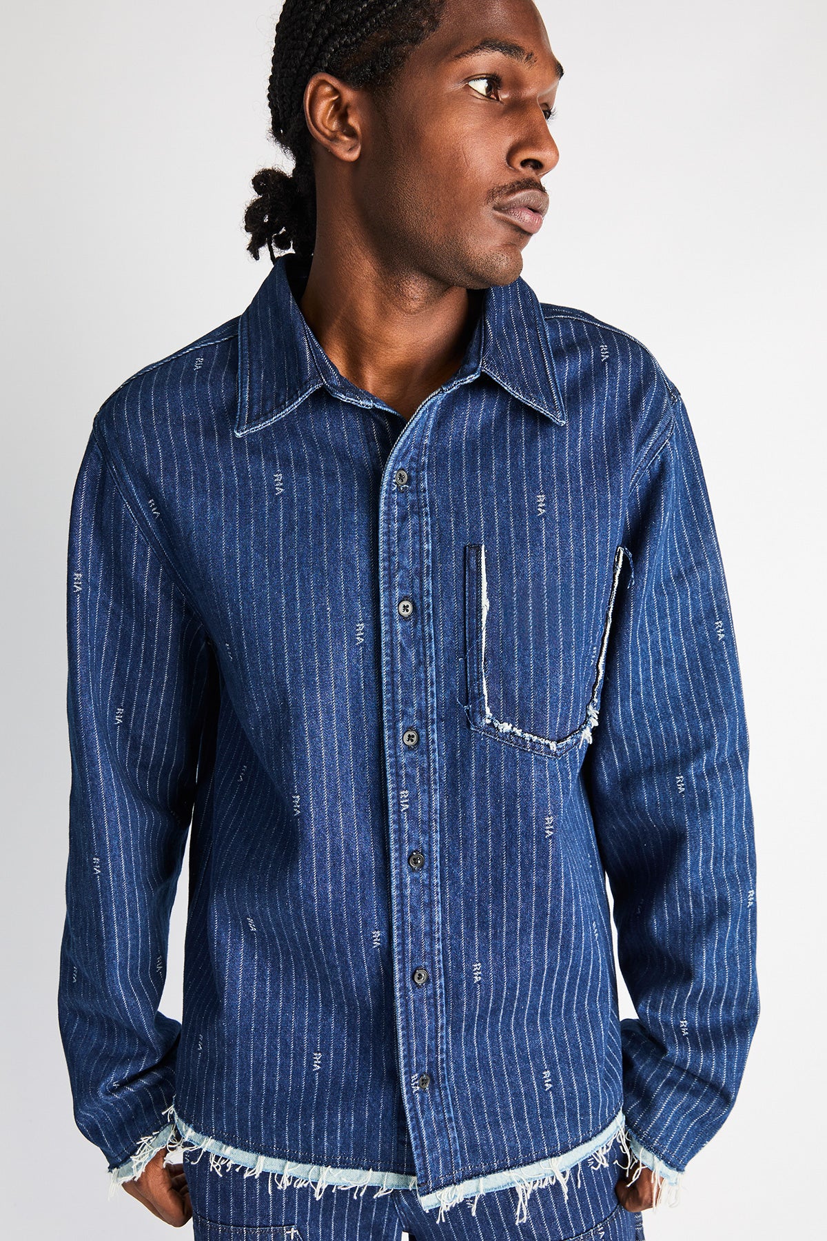 CLEO SHIRT | BLUE PINSTRIPE RTA - Image 5