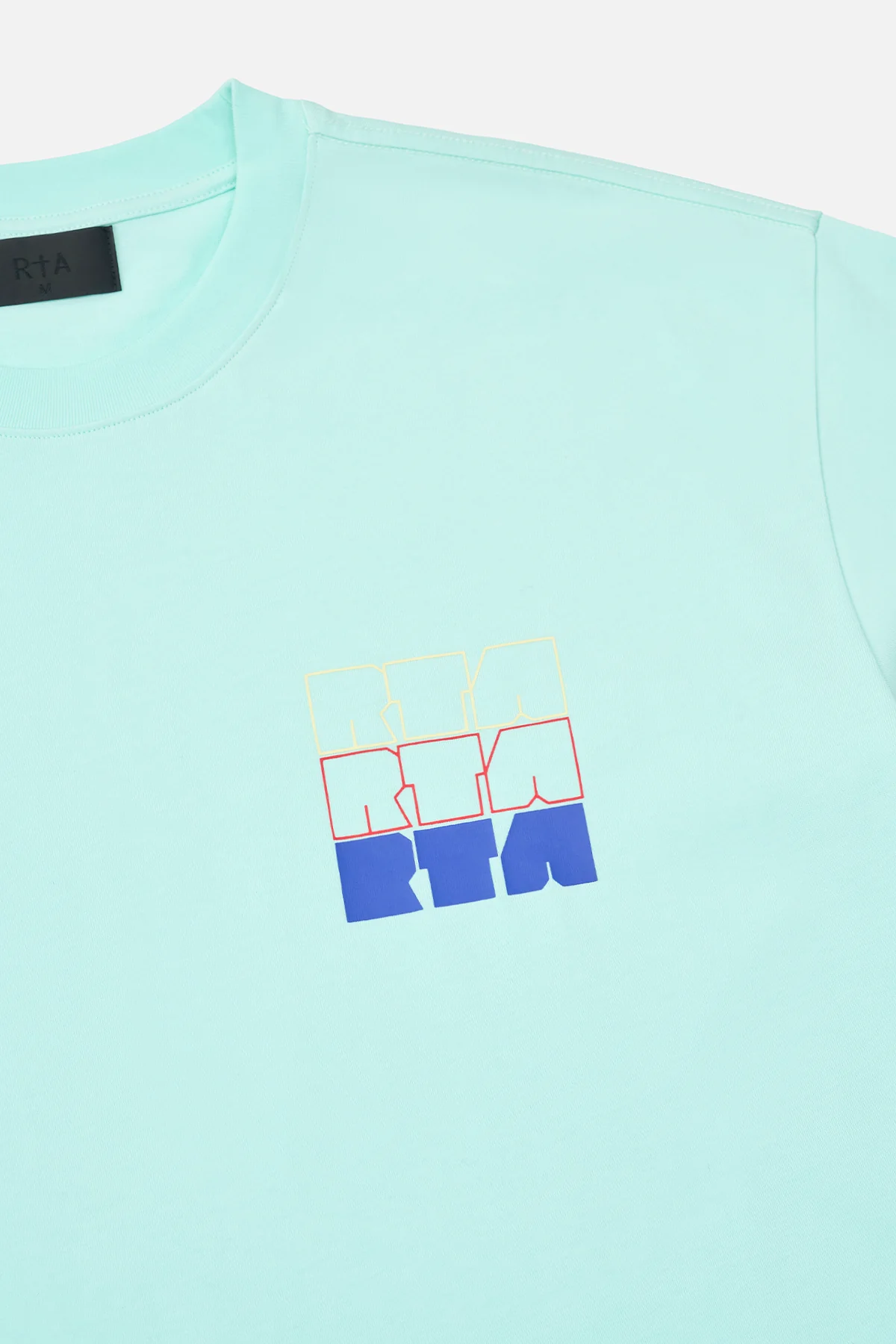 COLIN OVERSIZED SHORT SLEEVE TEE | TURQUOISE STACKED LOGO - Image 3