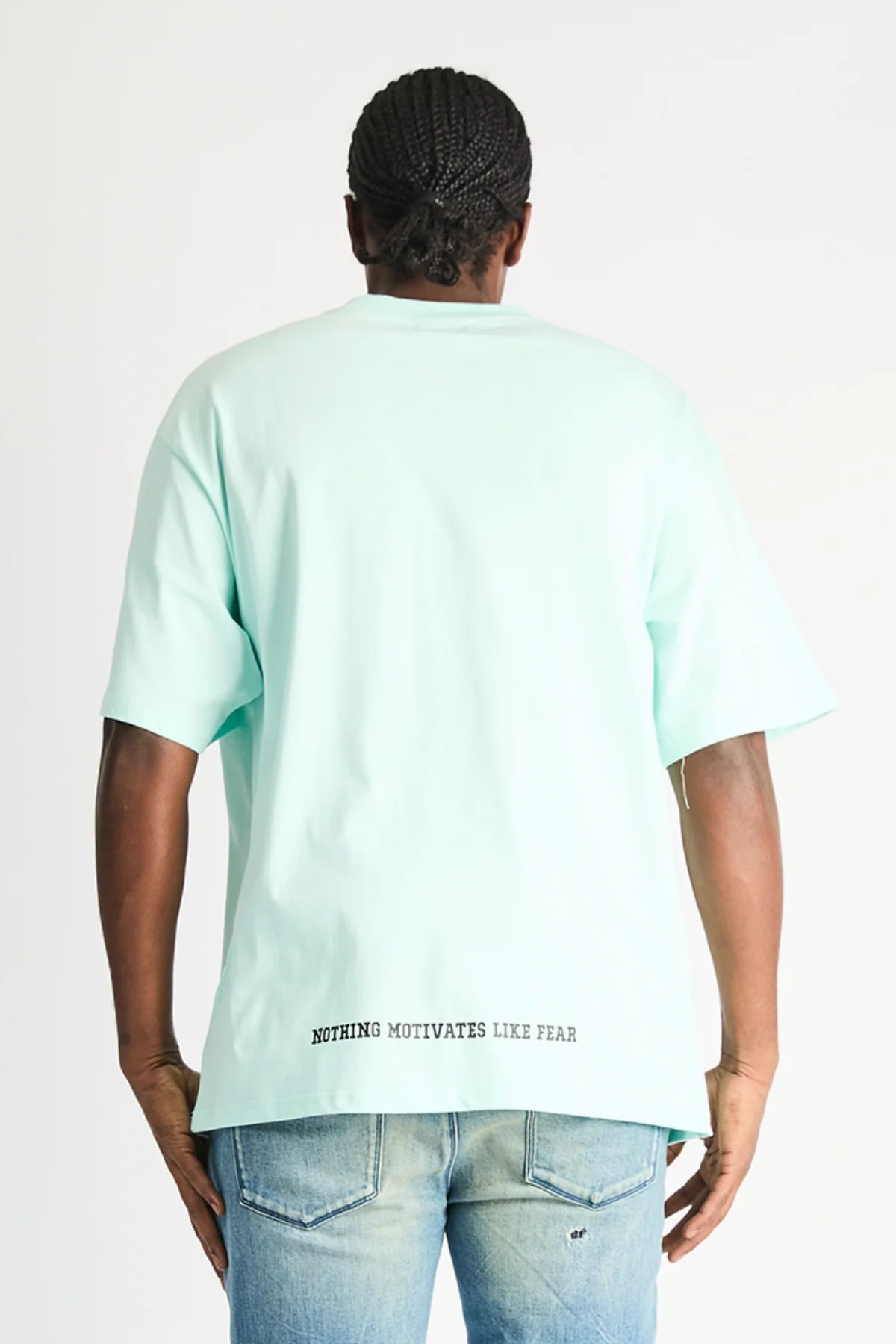 COLIN OVERSIZED SHORT SLEEVE TEE | TURQUOISE STACKED LOGO - Image 6
