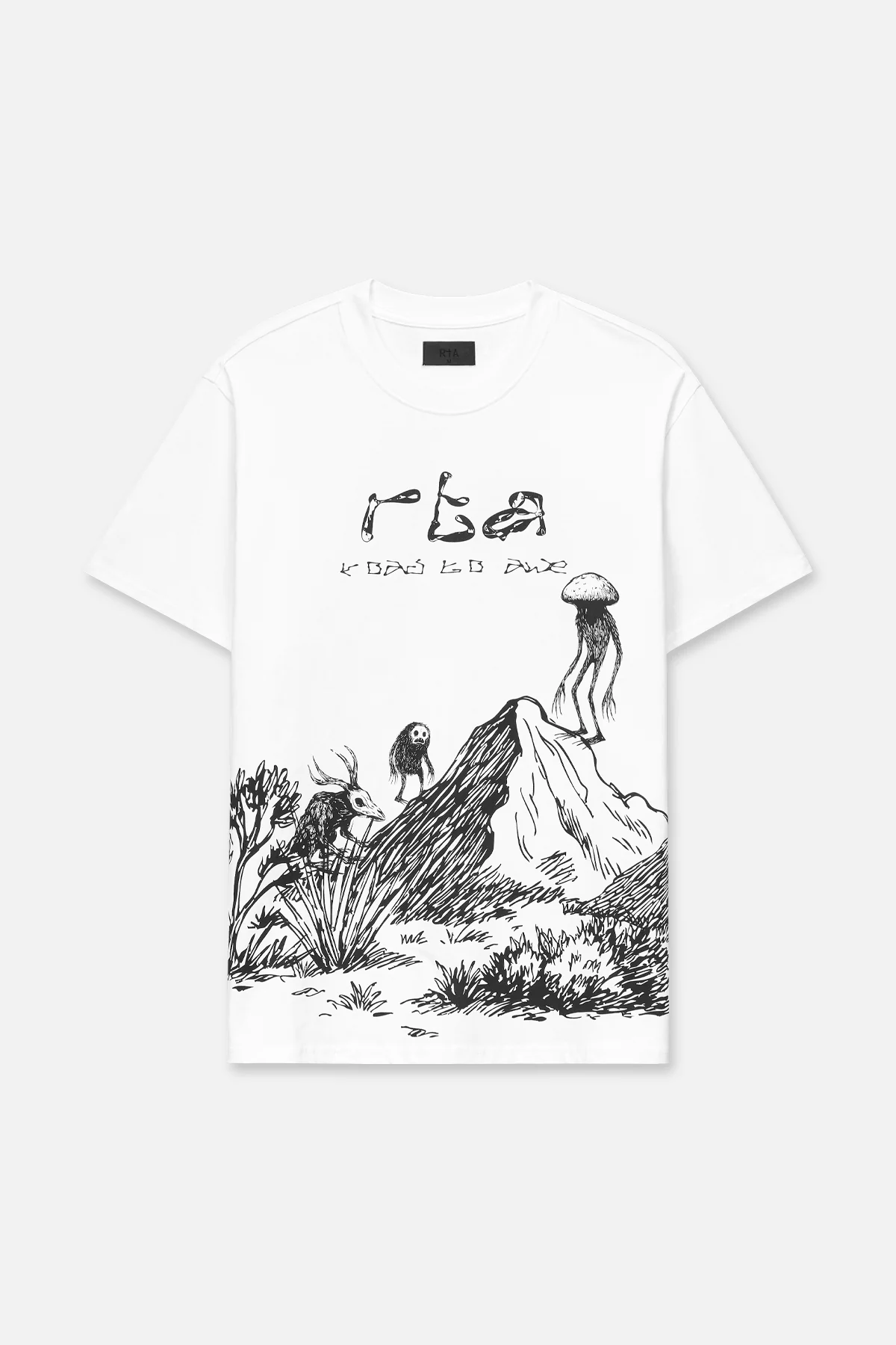 COLIN OVERSIZED SHORT SLEEVE TEE | WHITE CREATURE SCENERY - Image 2