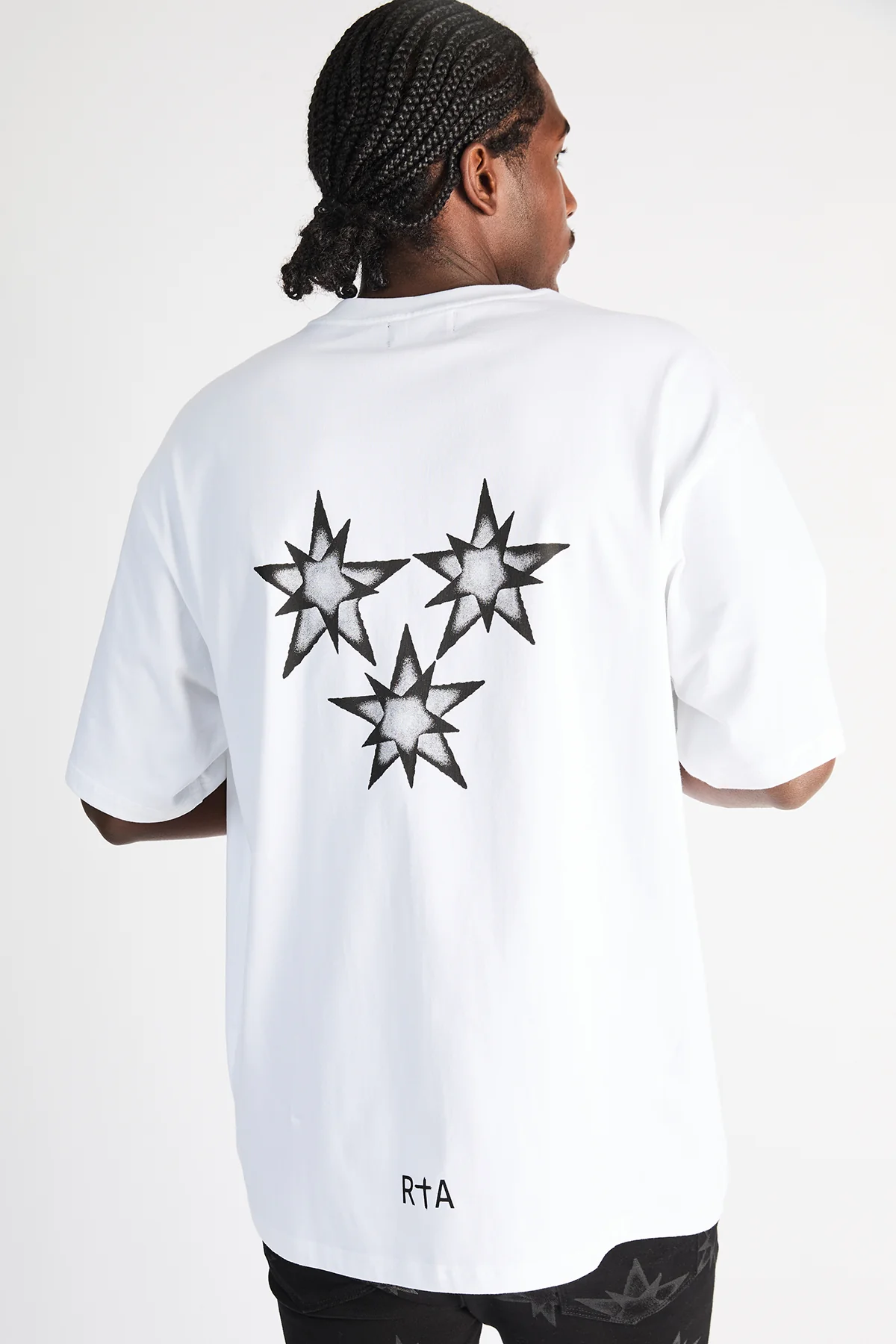 COLIN OVERSIZED SHORT SLEEVE TEE | WHITE SMOKY STARS - Image 7