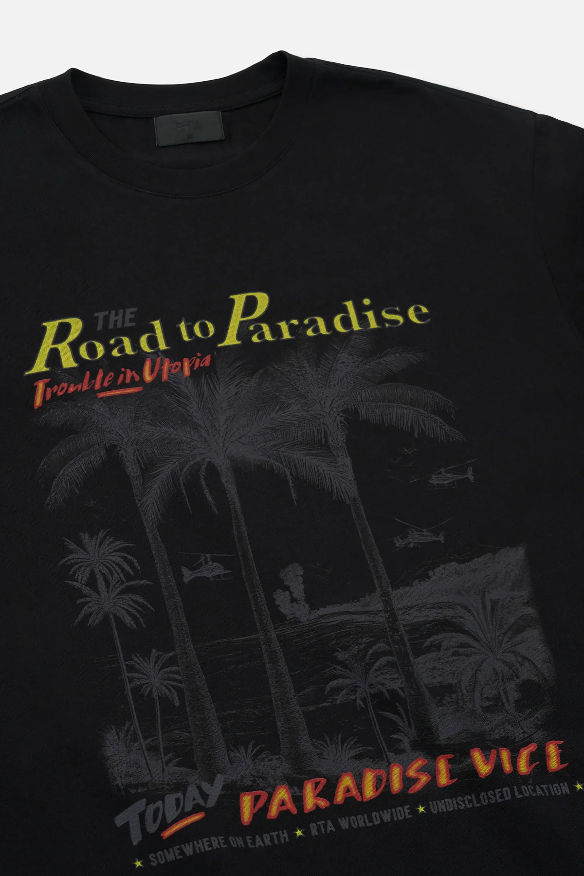 COLIN OVERSIZED SHORT SLEEVE TEE | BLACK ROAD TO PARADISE - Image 3