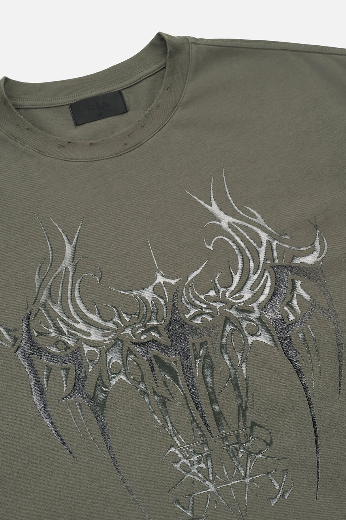 COLIN OVERSIZED SHORT SLEEVE TEE | OLIVE CYBER SIGILISM - Image 4