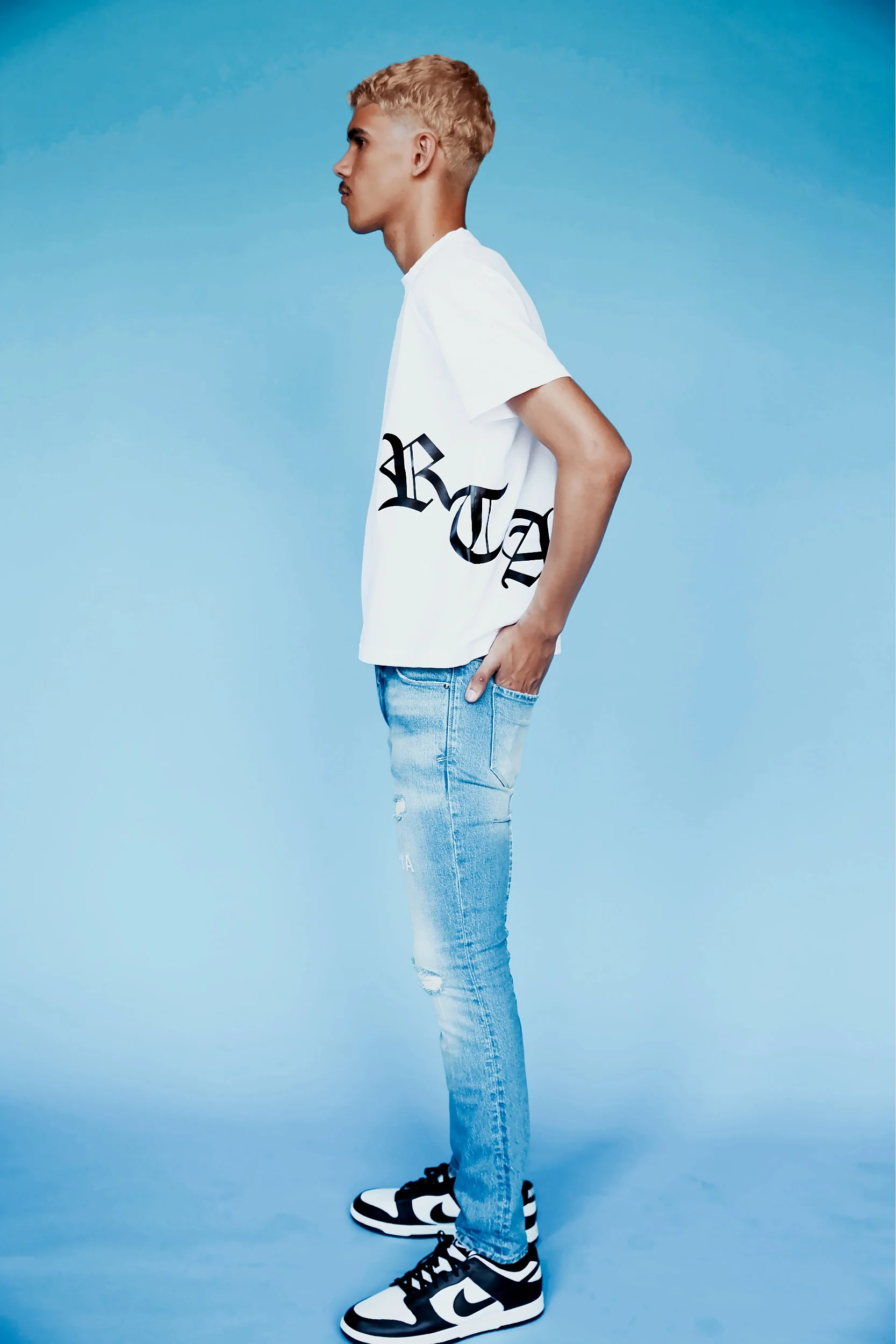 COLT TEE | WHITE BLACK WRAP AROUND - Image 3