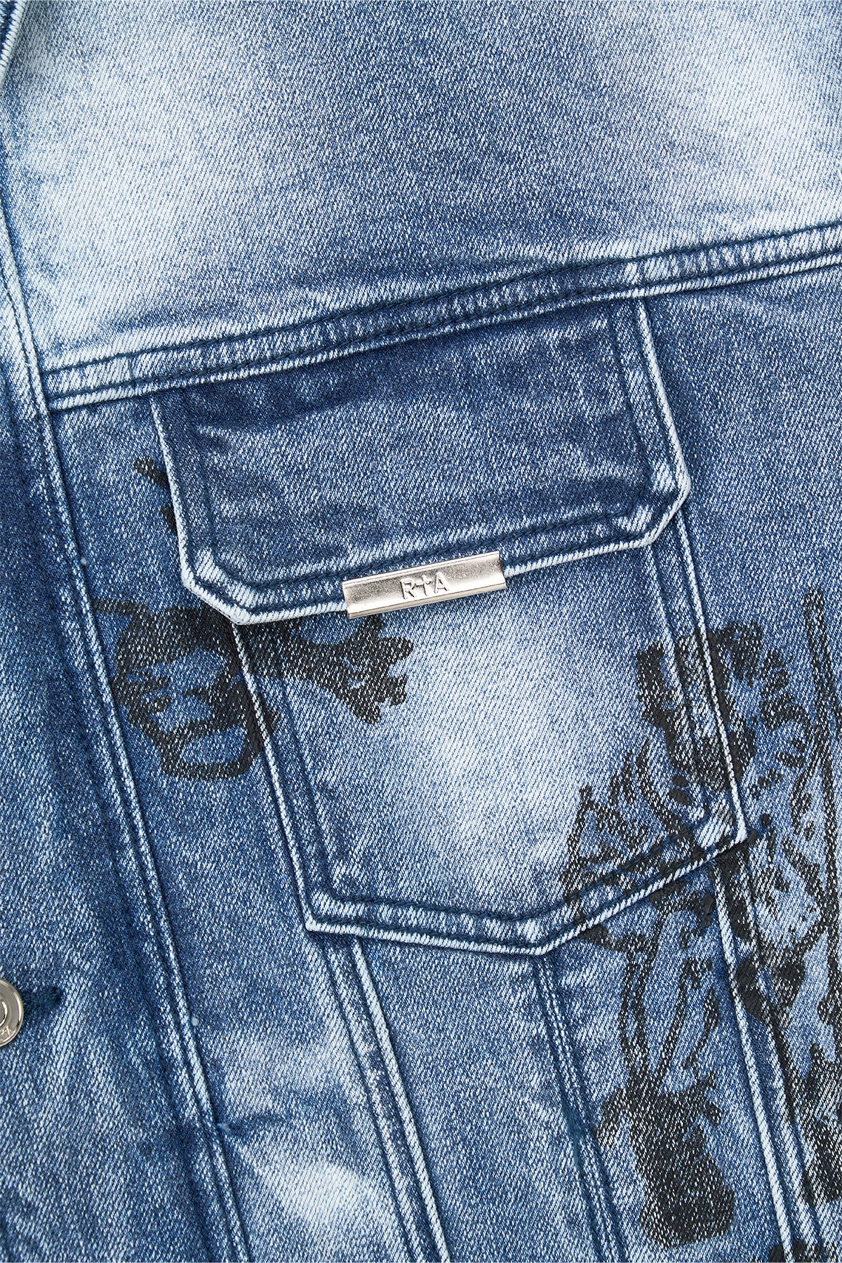 DANNY DENIM JACKET | LIGHT WASH SCRIBBLE - Image 5