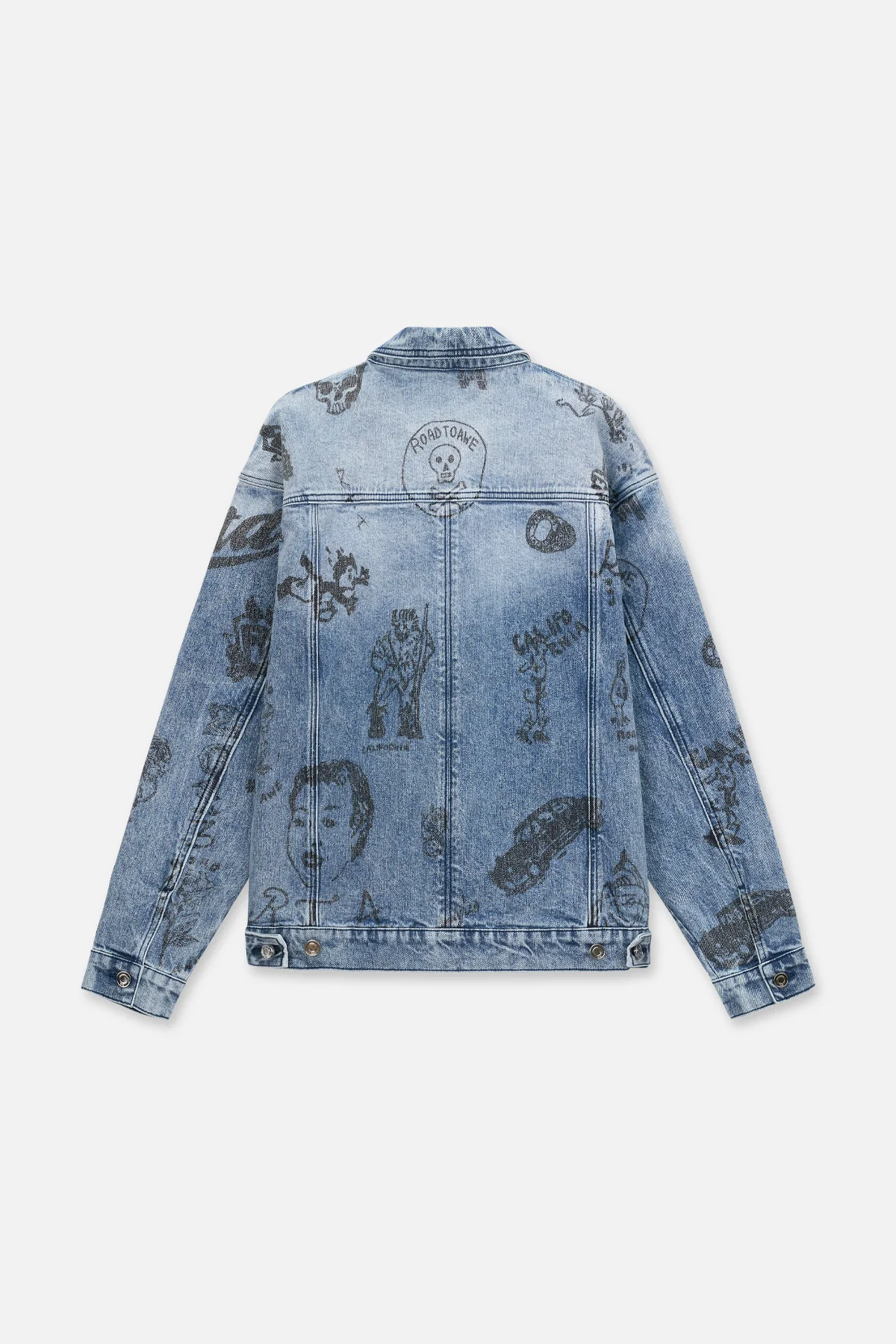 DANNY DENIM JACKET | LIGHT WASH SCRIBBLE - Image 6