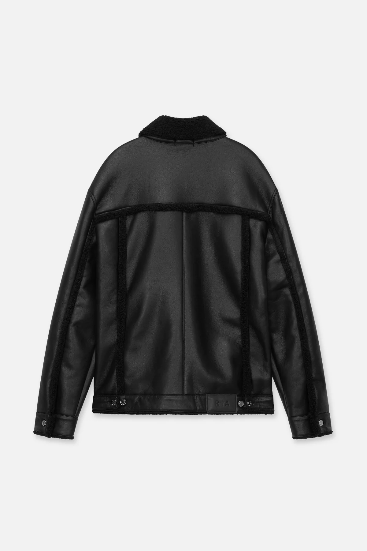 DANNY FAUX LEATHER SHEARLING JACKET | BLACK - Image 2