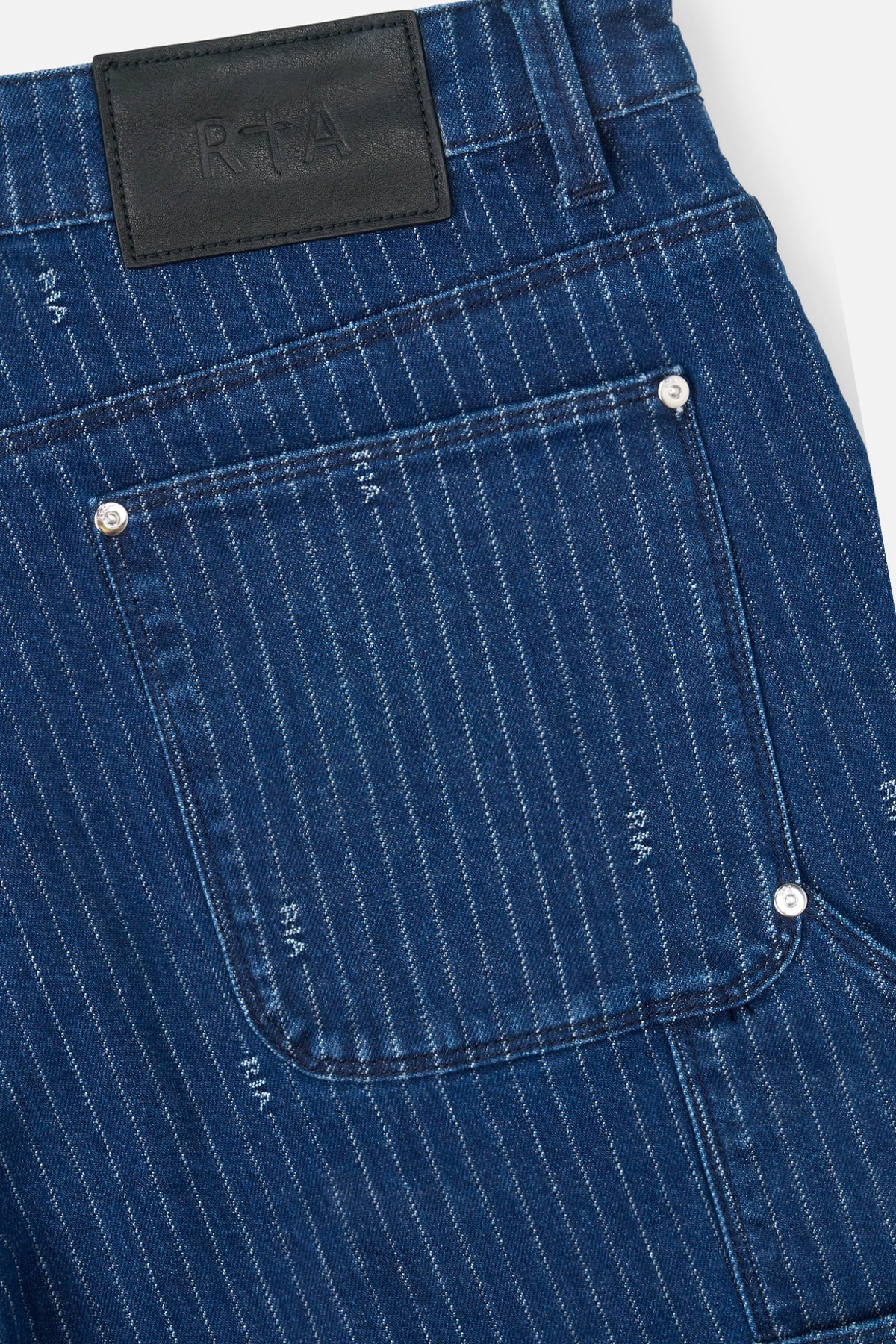 DANTE CARPENTER DENIM SHORT | BLUE PINSTRIPE RTA - Image 4