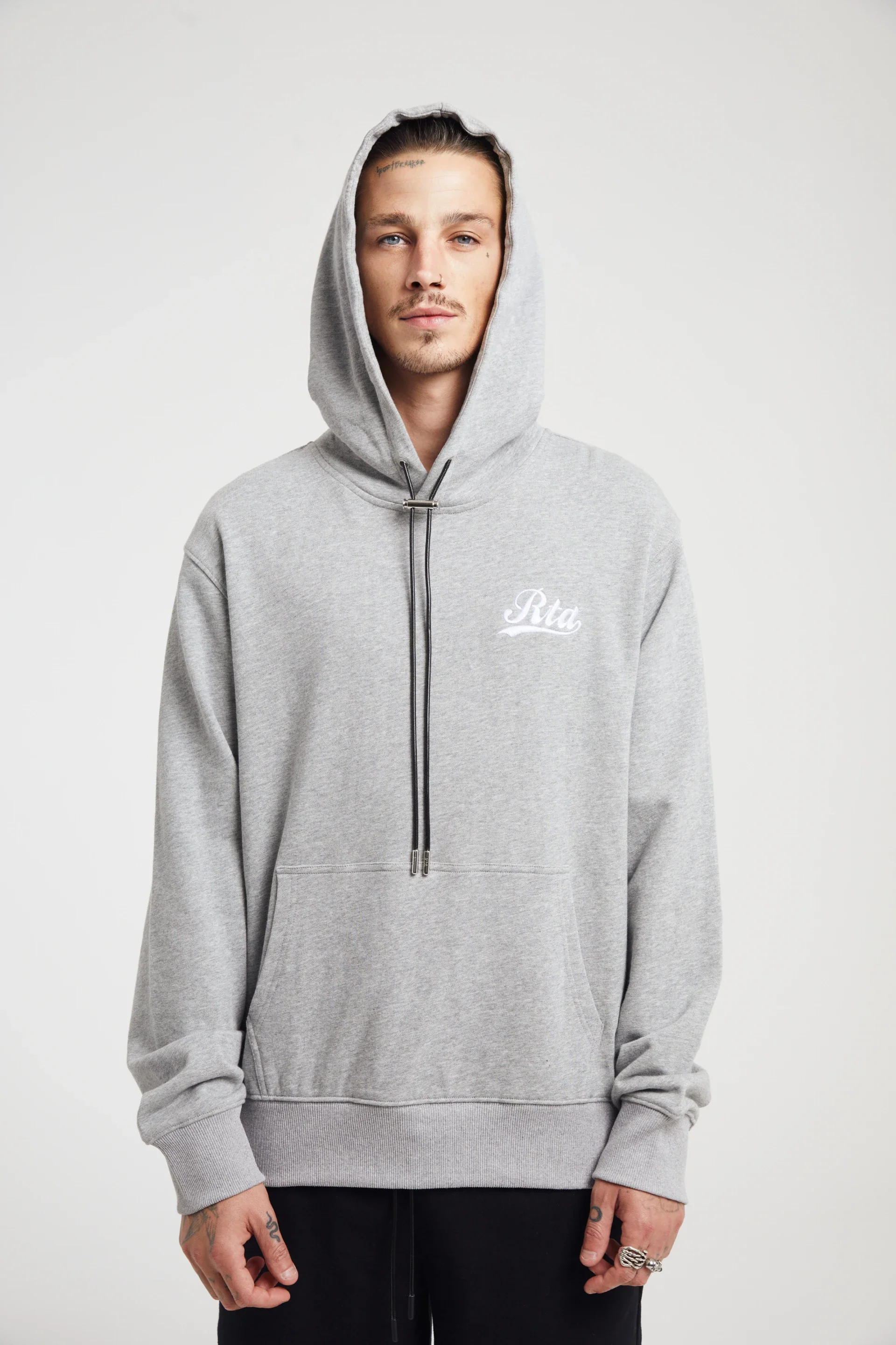 DION HOODIE | HEATHER GREY COLLEGIATE SCRIPT - Image 4