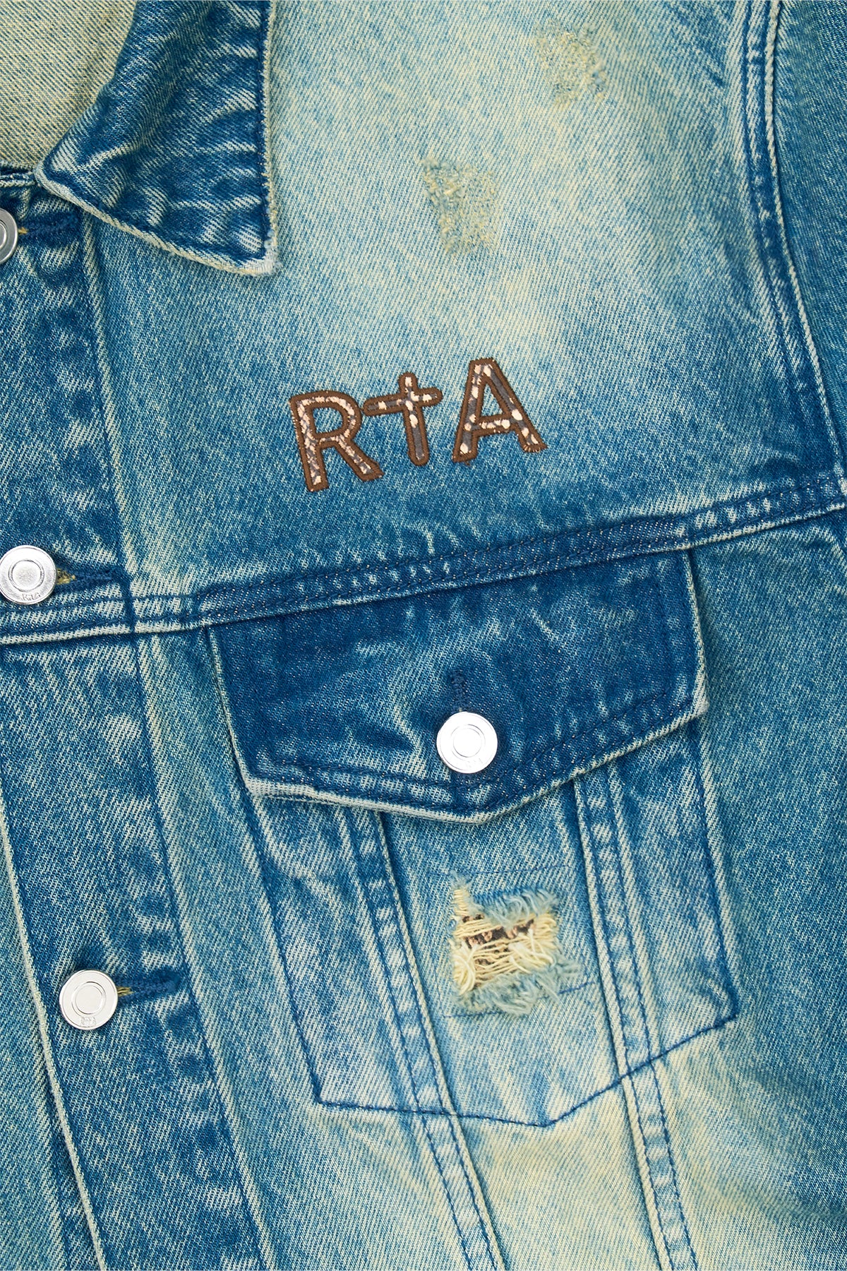 ELMER DENIM JACKET | BLUE DISTRESSED SNAKE - Image 4