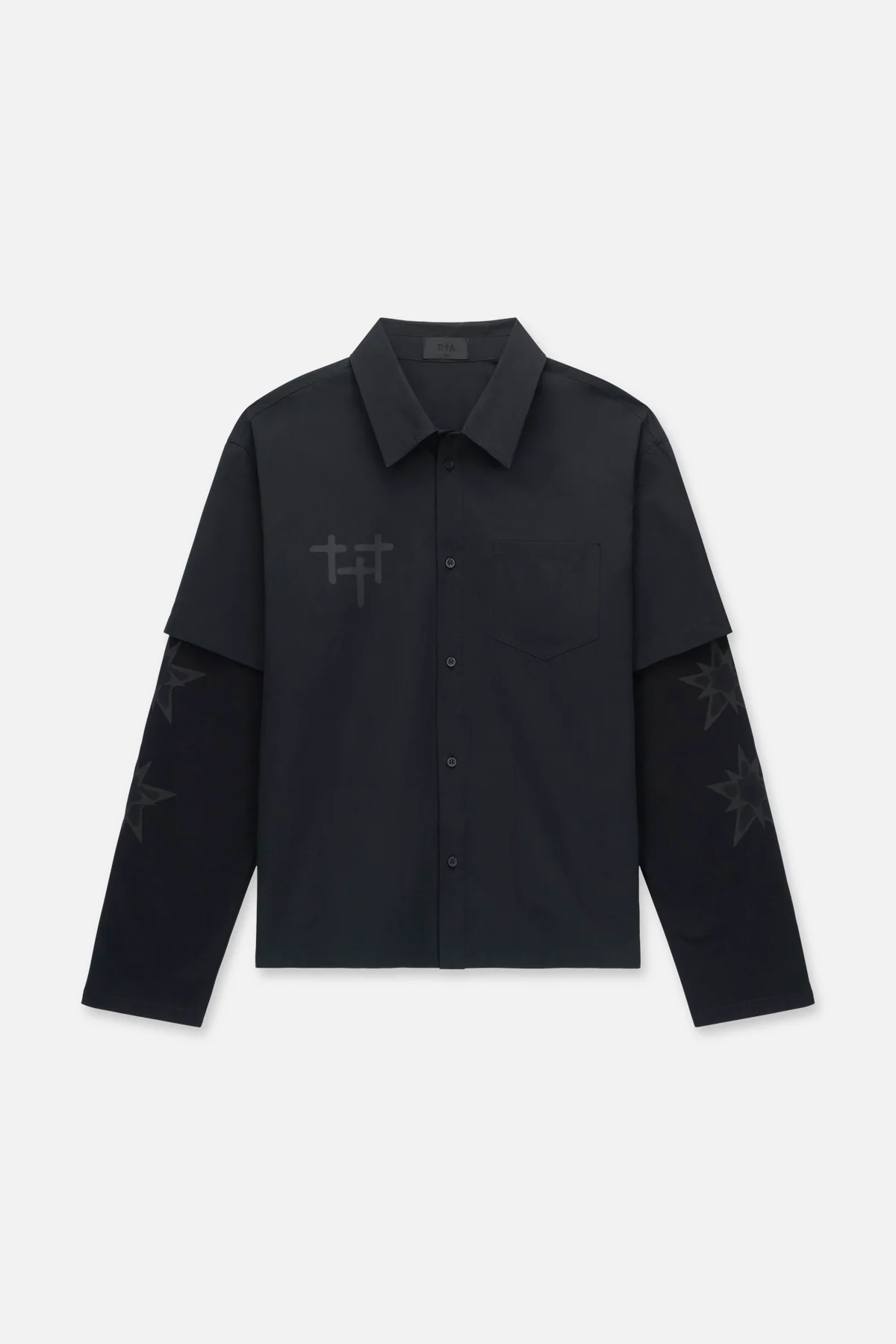ERIK DOUBLE LAYERED SHIRT | BLACK CROSS STAR
