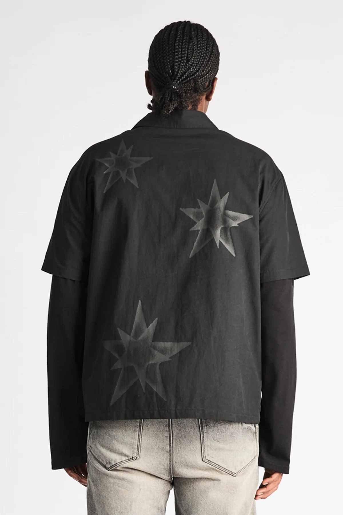 ERIK DOUBLE LAYERED SHIRT | BLACK CROSS STAR - Image 6