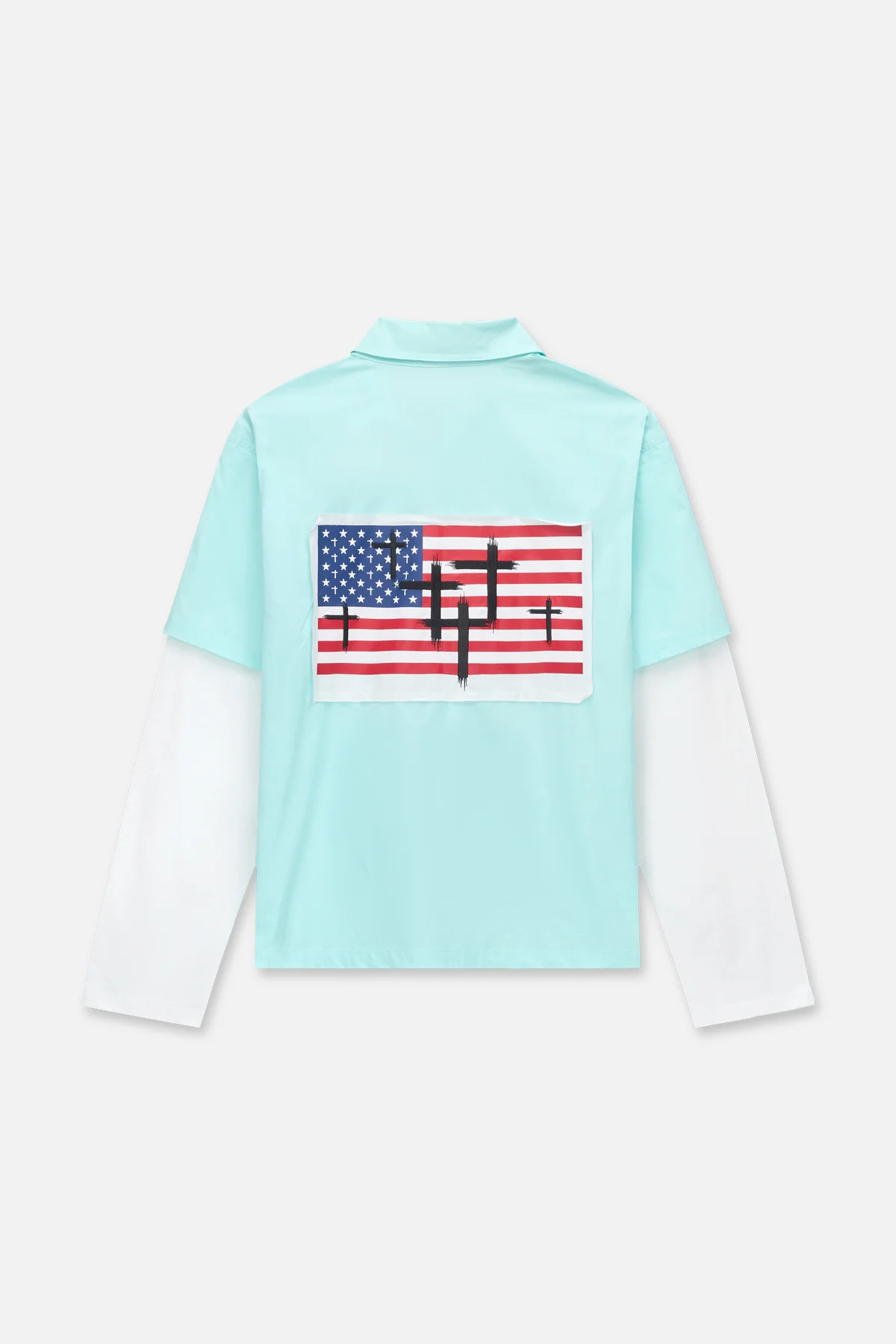 ERIK DOUBLE LAYERED SHIRT | BLUE LIGHT RTA FLAG - Image 3