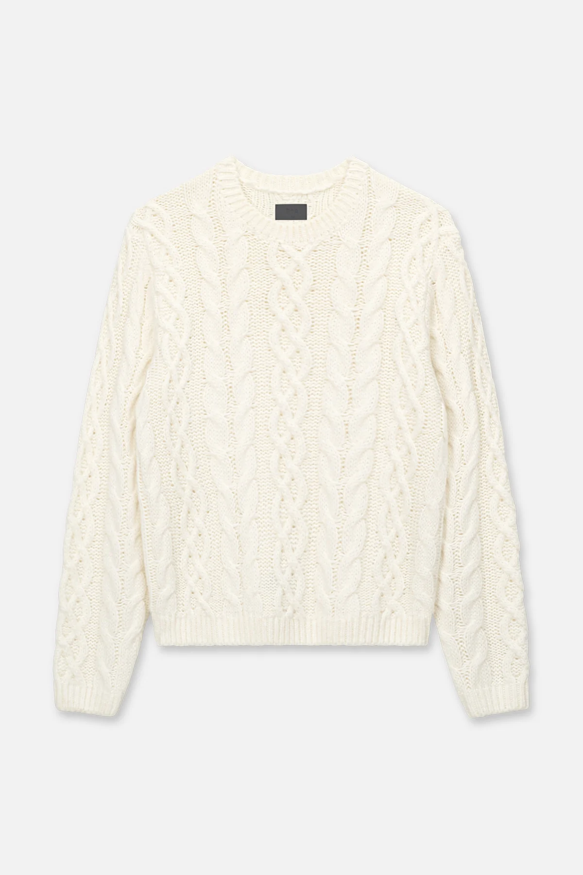 ETHAN CABLE KNIT SWEATER | WHITE CABLE KNIT