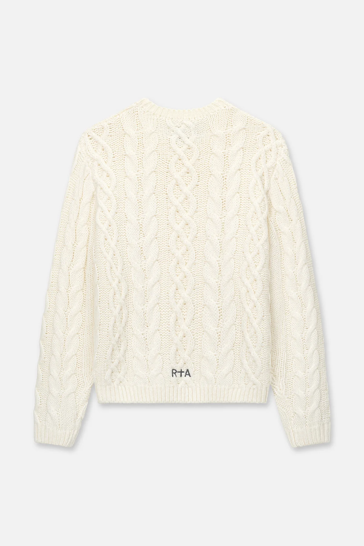 ETHAN CABLE KNIT SWEATER | WHITE CABLE KNIT - Image 2