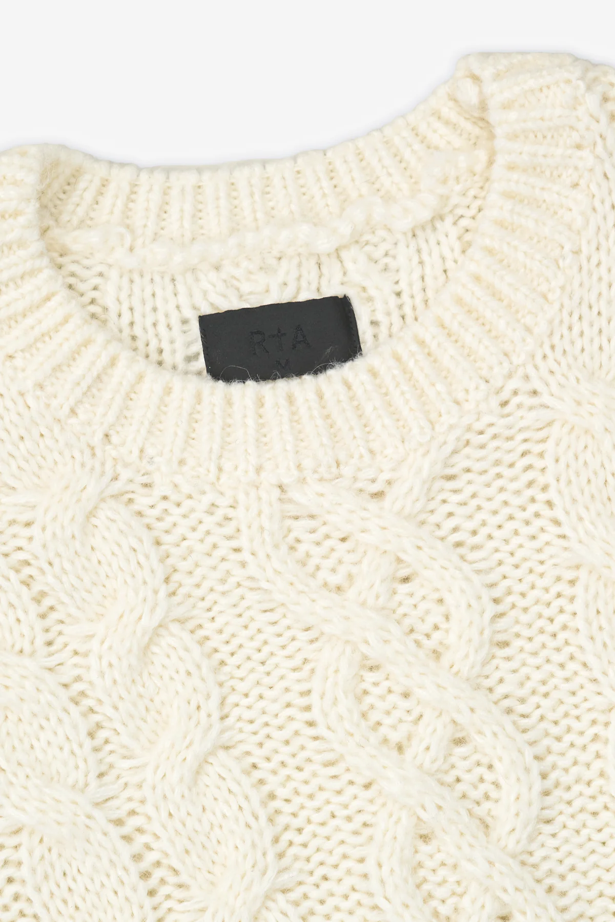ETHAN CABLE KNIT SWEATER | WHITE CABLE KNIT - Image 3