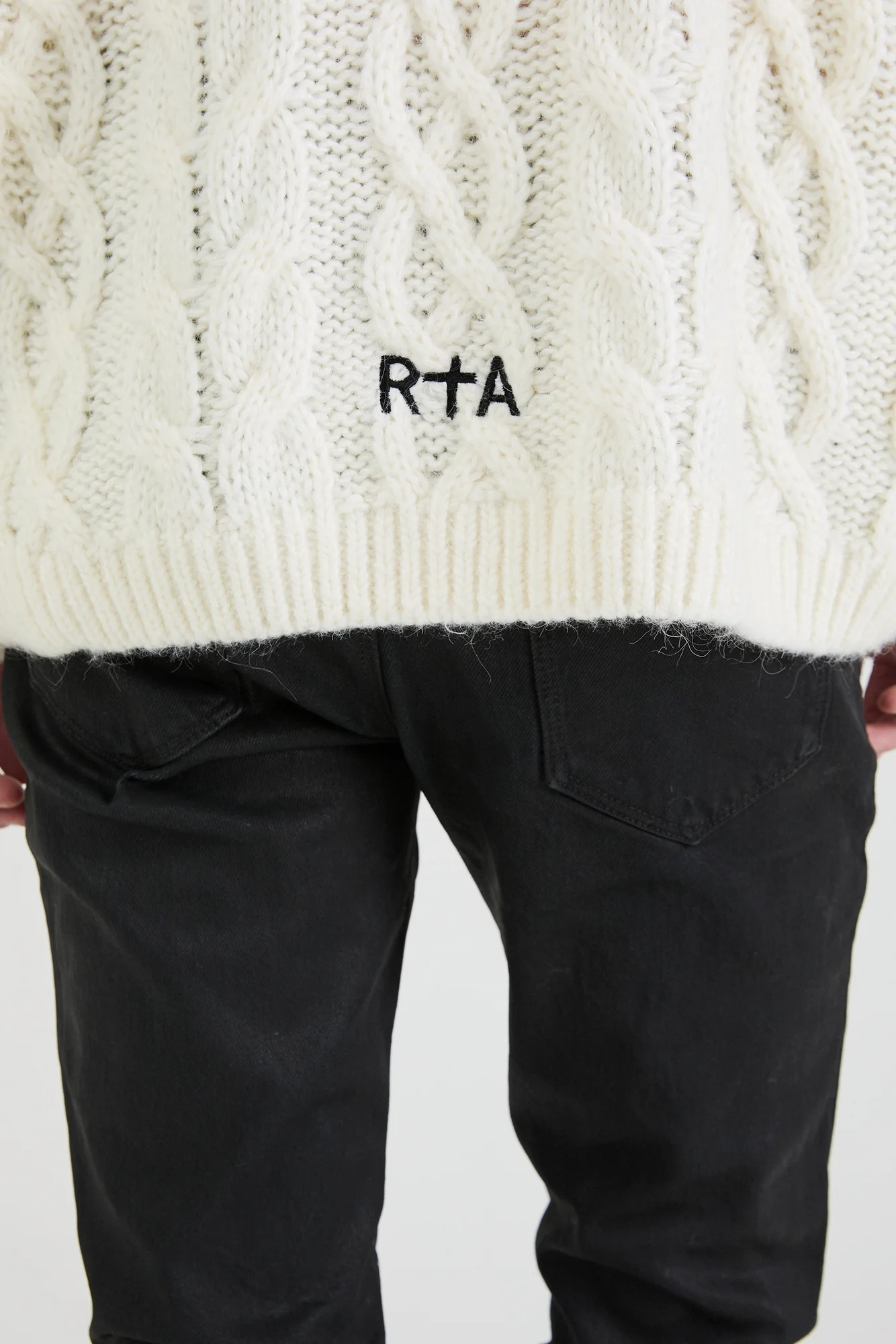 ETHAN CABLE KNIT SWEATER | WHITE CABLE KNIT - Image 8