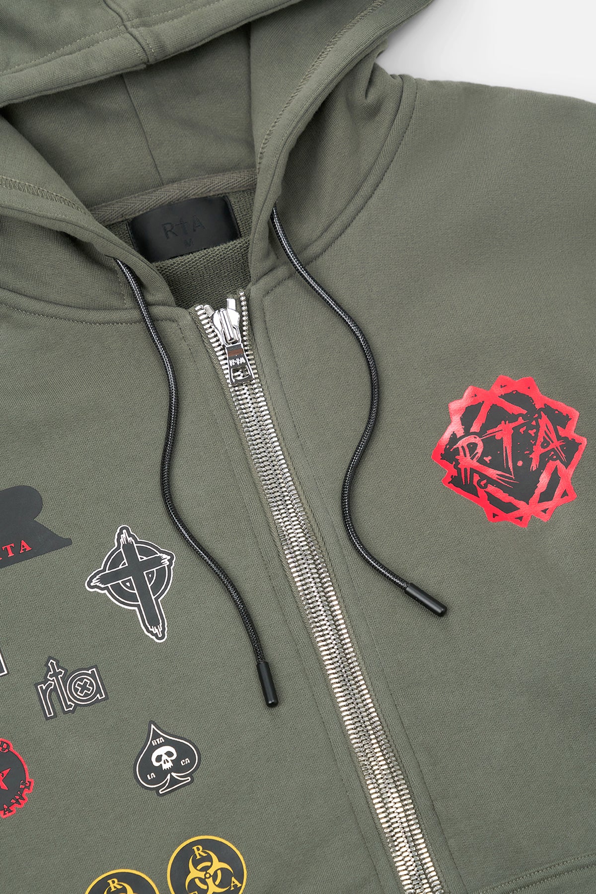 FLOYD ZIP UP HOODIE | OLIVE MILITARY PATCH - Image 3