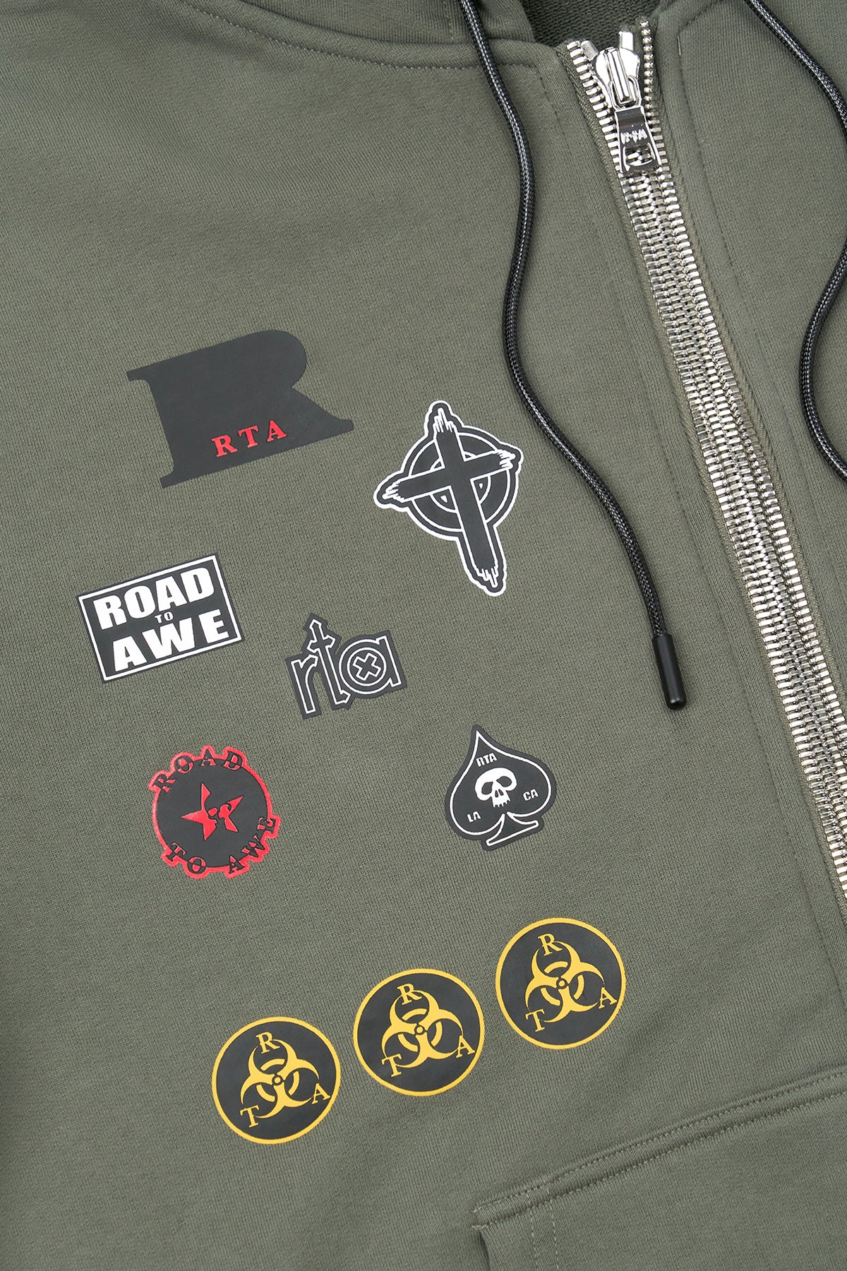 FLOYD ZIP UP HOODIE | OLIVE MILITARY PATCH - Image 4