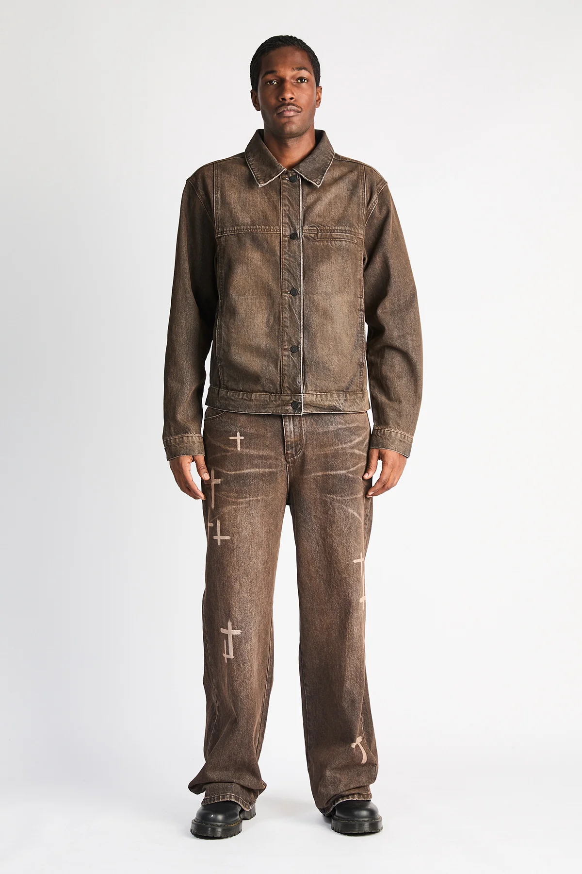 FRANCO WIDE LEG JEAN | MOCHA DRIFT CROSS CUT - Image 5