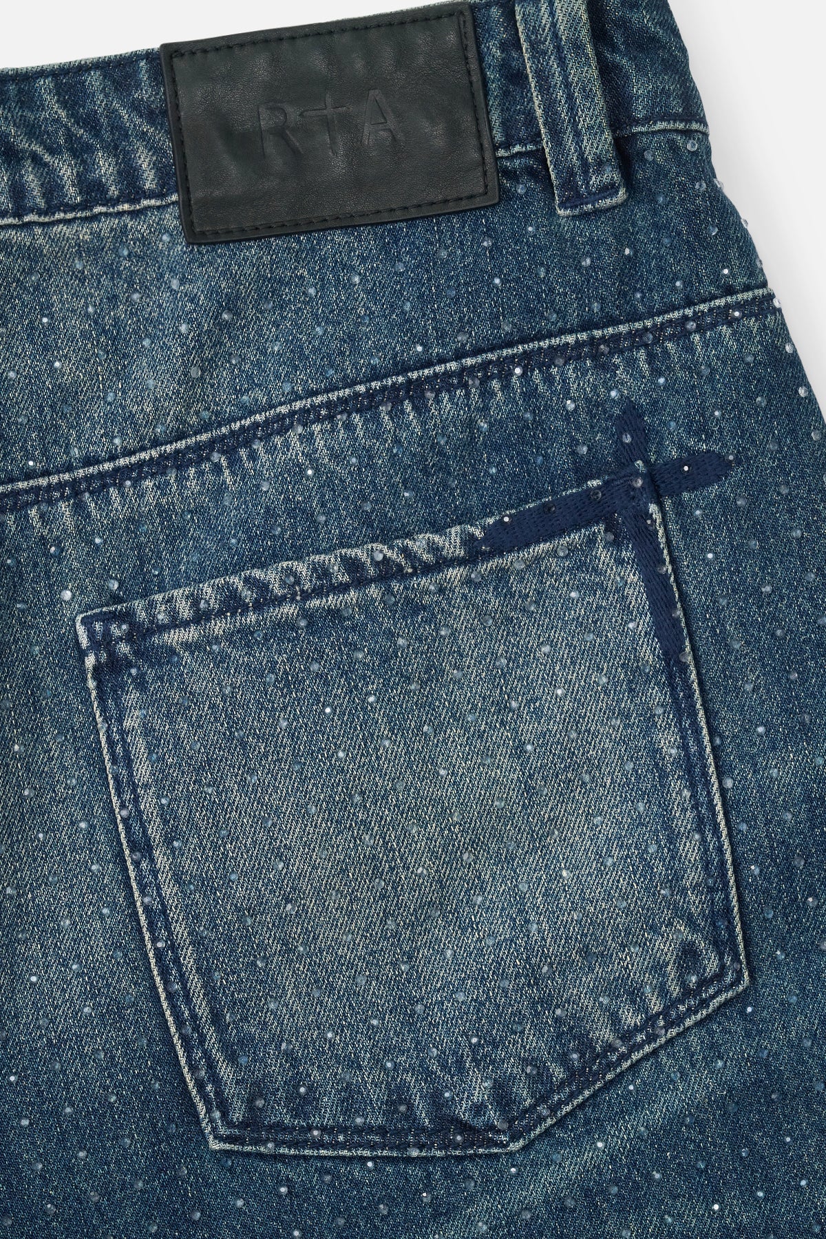 FRANCO WIDE LEG STUDDED JEAN | DEEP SEA DRIFT CRYSTAL - Image 5