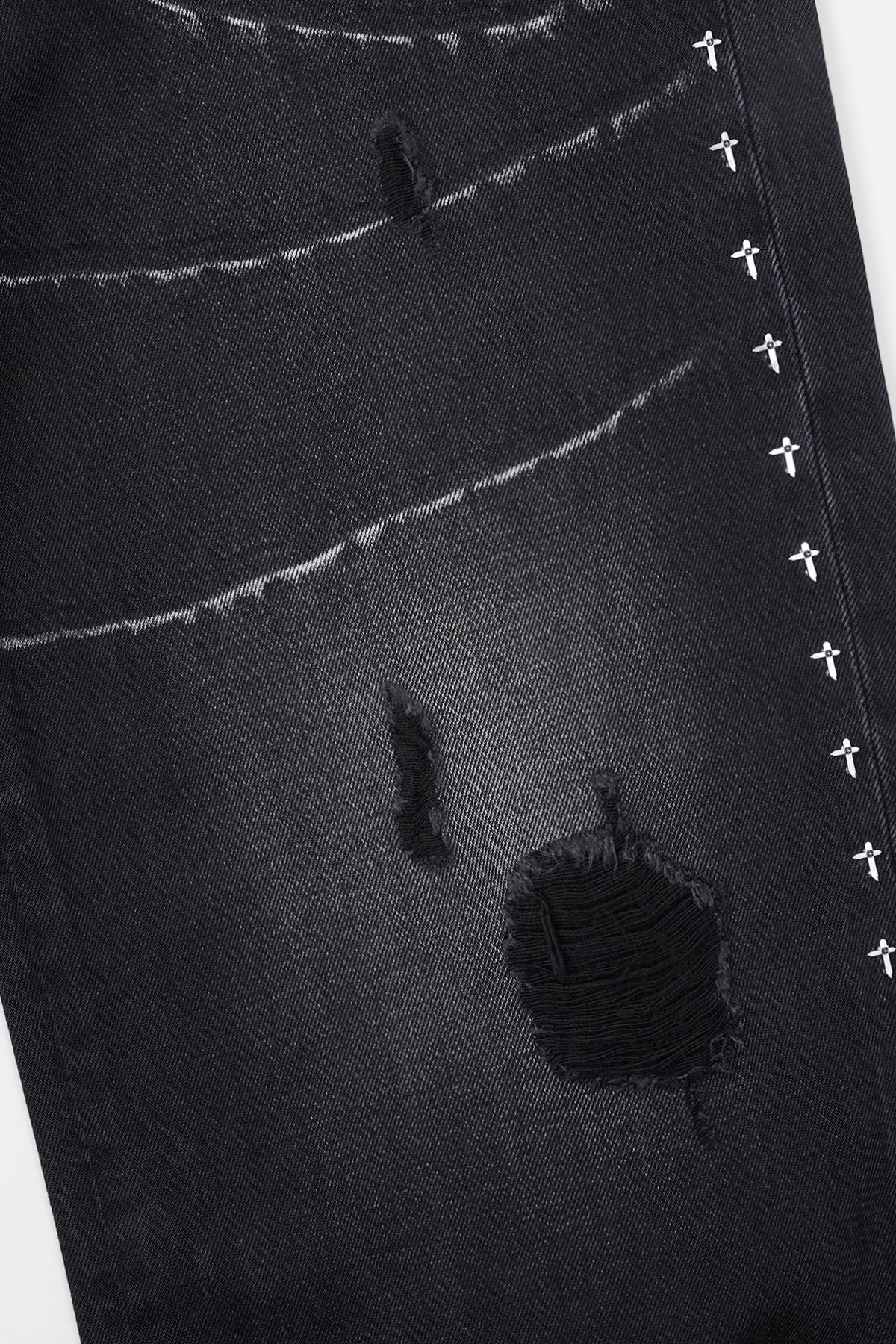FRANCO WIDE LEG STUDDED JEAN | SMOKESTACK SIDE CROSS - Image 3