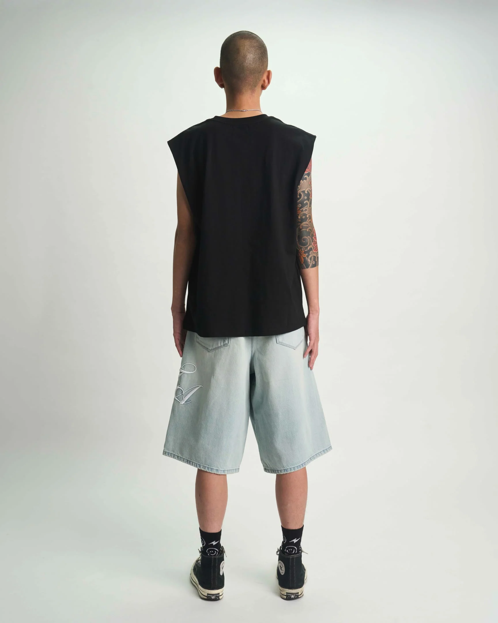GUSTAVO DENIM SHORT | SOFT HORIZON CURSIVE - Image 2