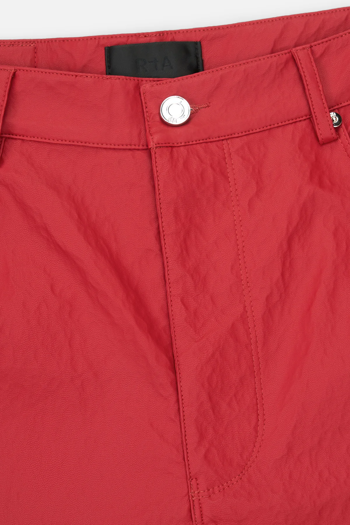 JAMIE FAUX LEATHER WIDE LEG PANT | CRIMSON RED - Image 3