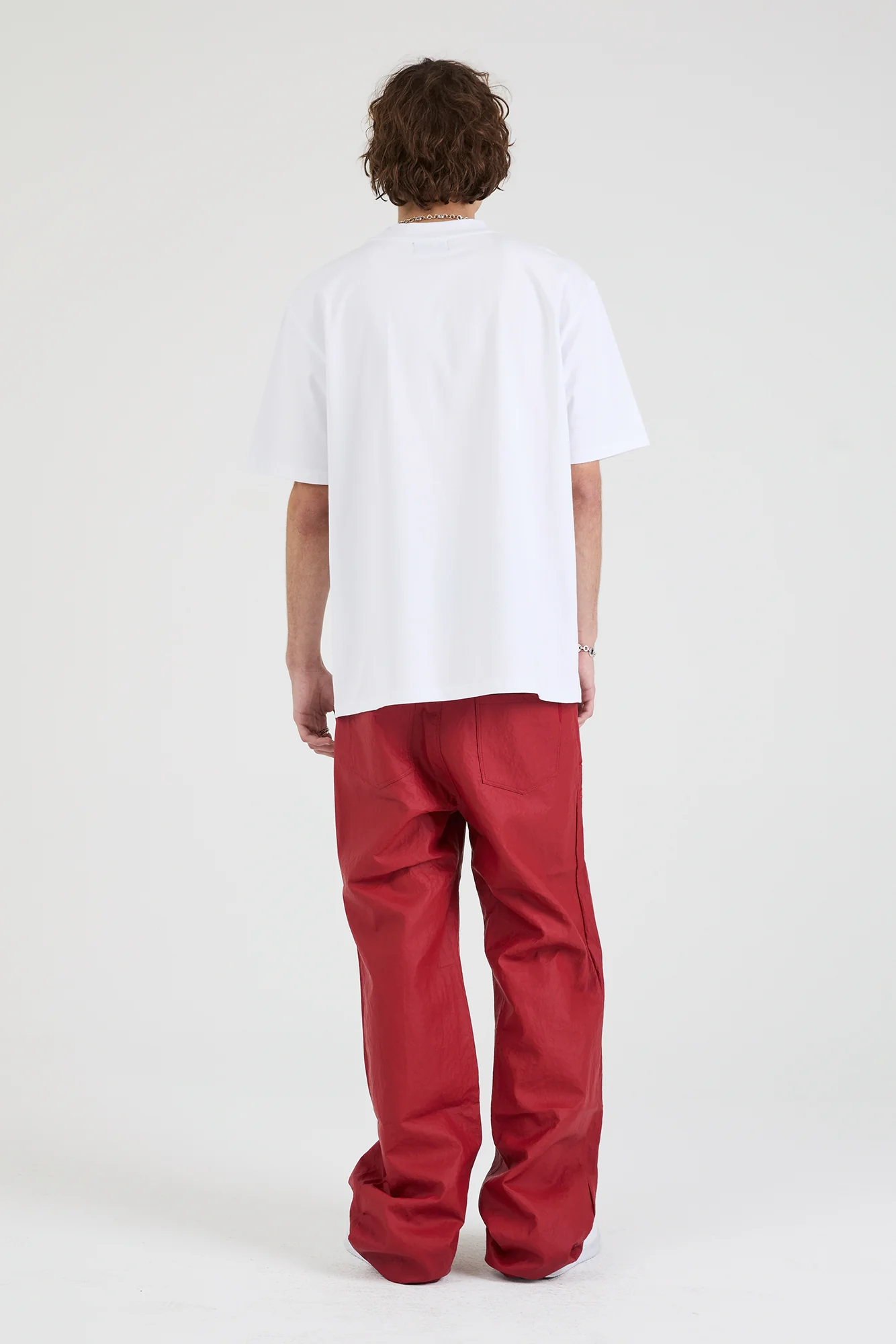 JAMIE FAUX LEATHER WIDE LEG PANT | CRIMSON RED - Image 8