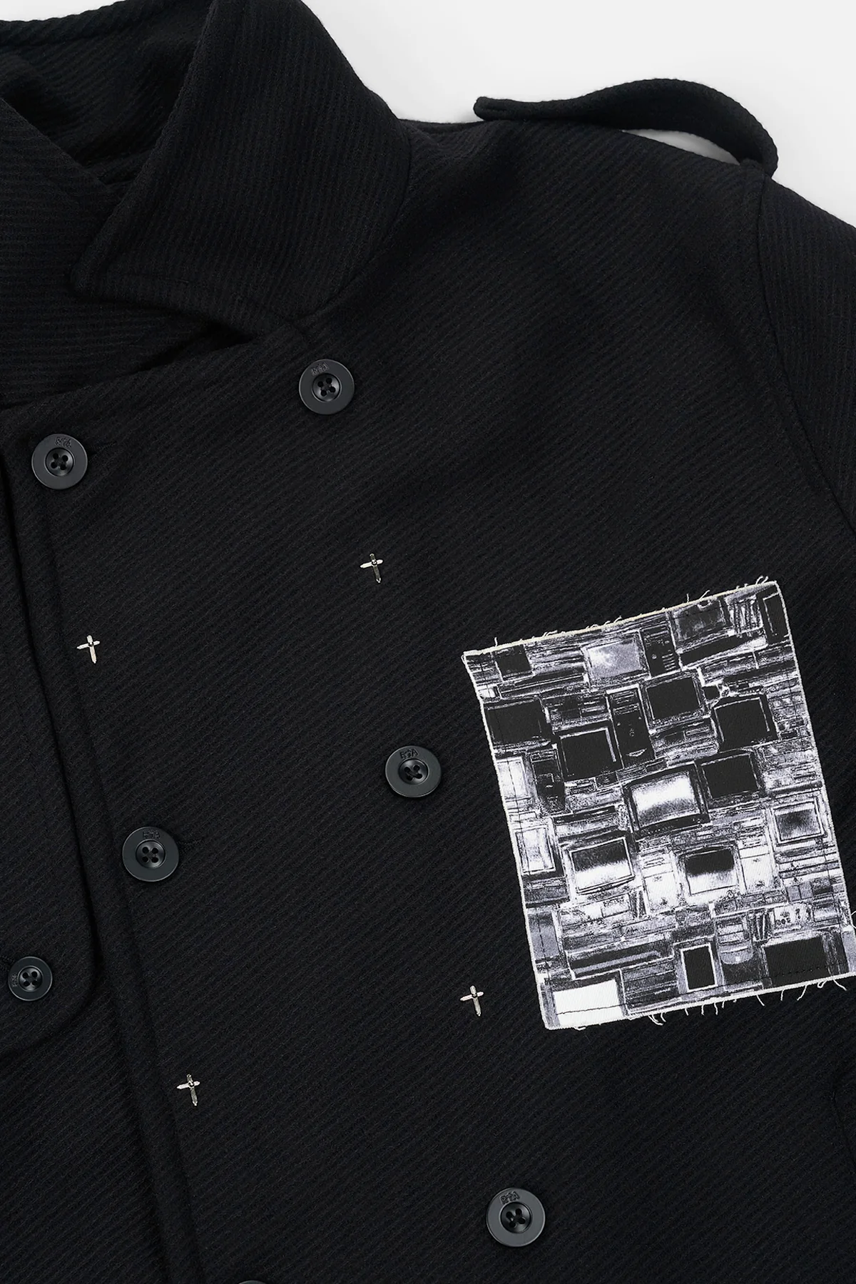 JULIAN WOOL TRENCH COAT | BLACK VINTAGE PATCH - Image 5