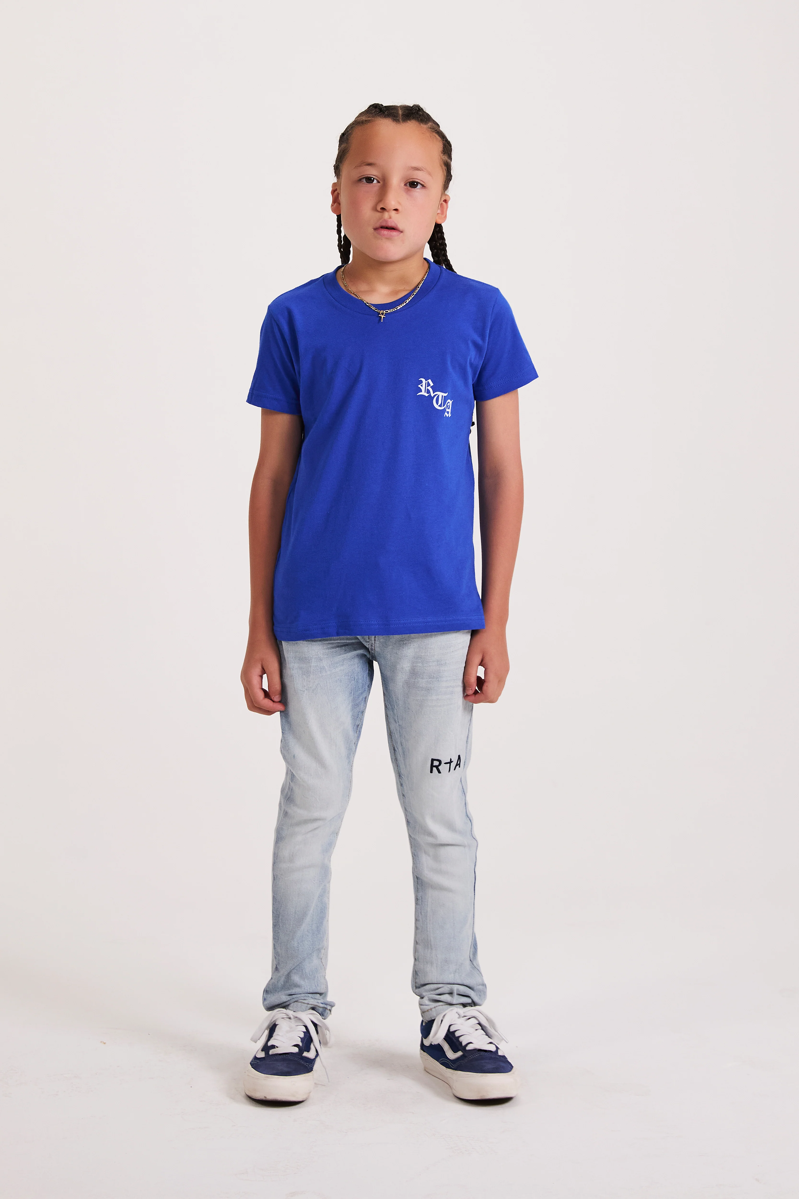 KIDS EDSON SHORT SLEEVE TEE | ROYAL BLUE OLD ENGLISH PARADISE - Image 3