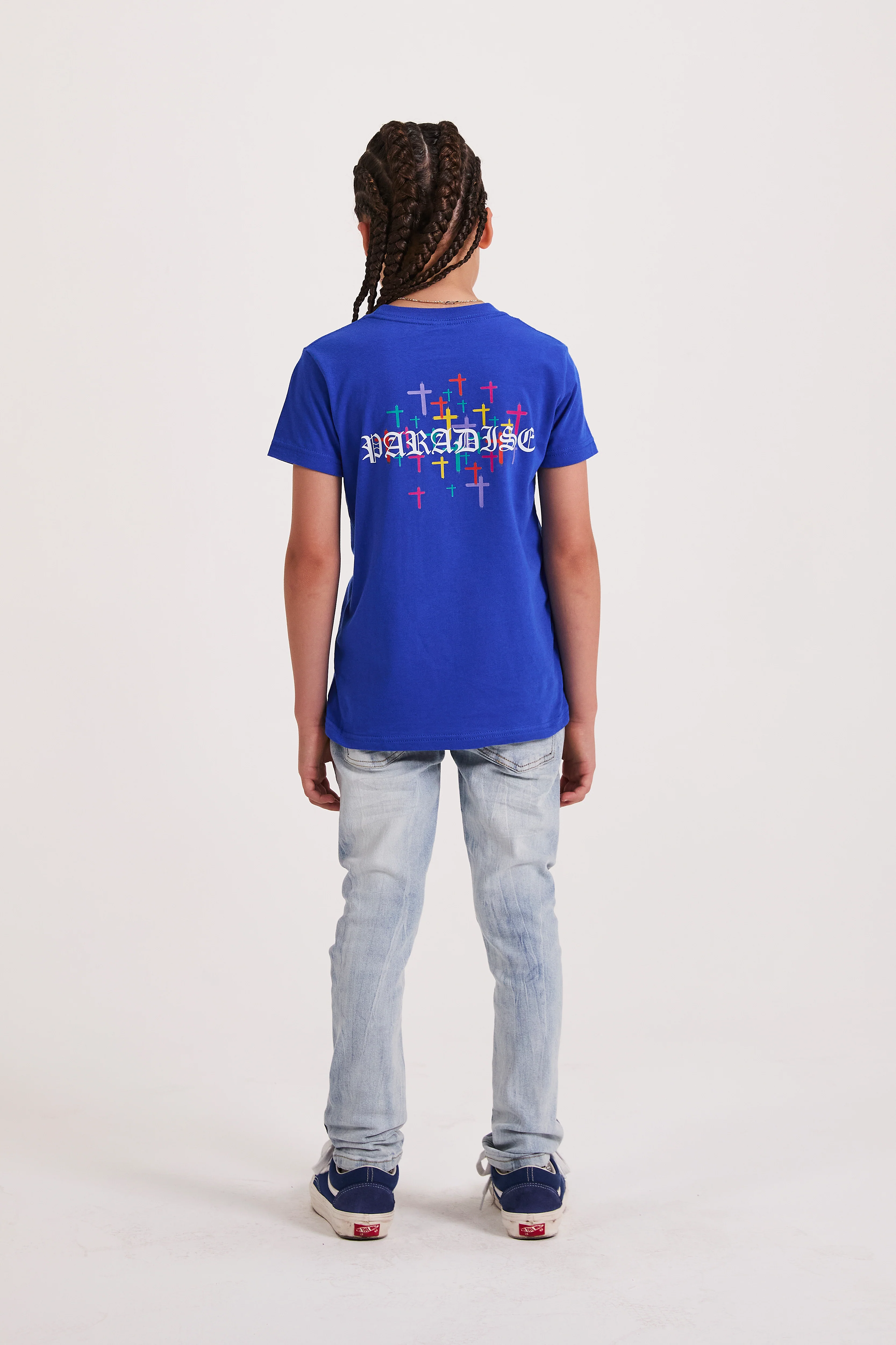 KIDS EDSON SHORT SLEEVE TEE | ROYAL BLUE OLD ENGLISH PARADISE - Image 4