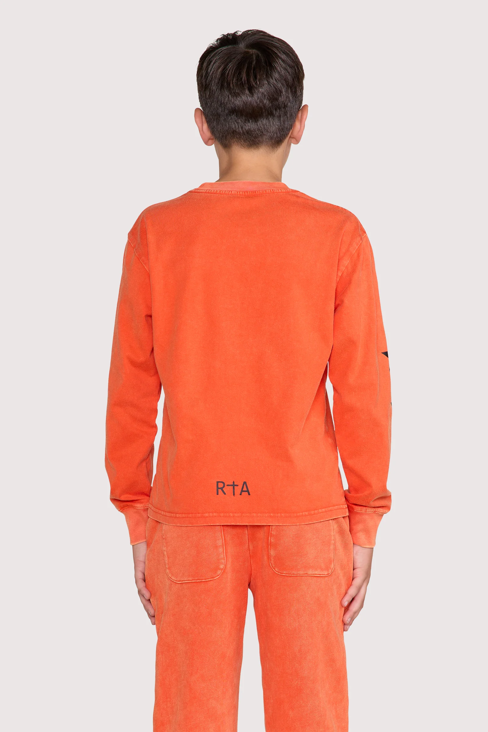 KIDS HOLLIS LONG SLEEVE TEE | ORANGE PLANETARY RTA - Image 7