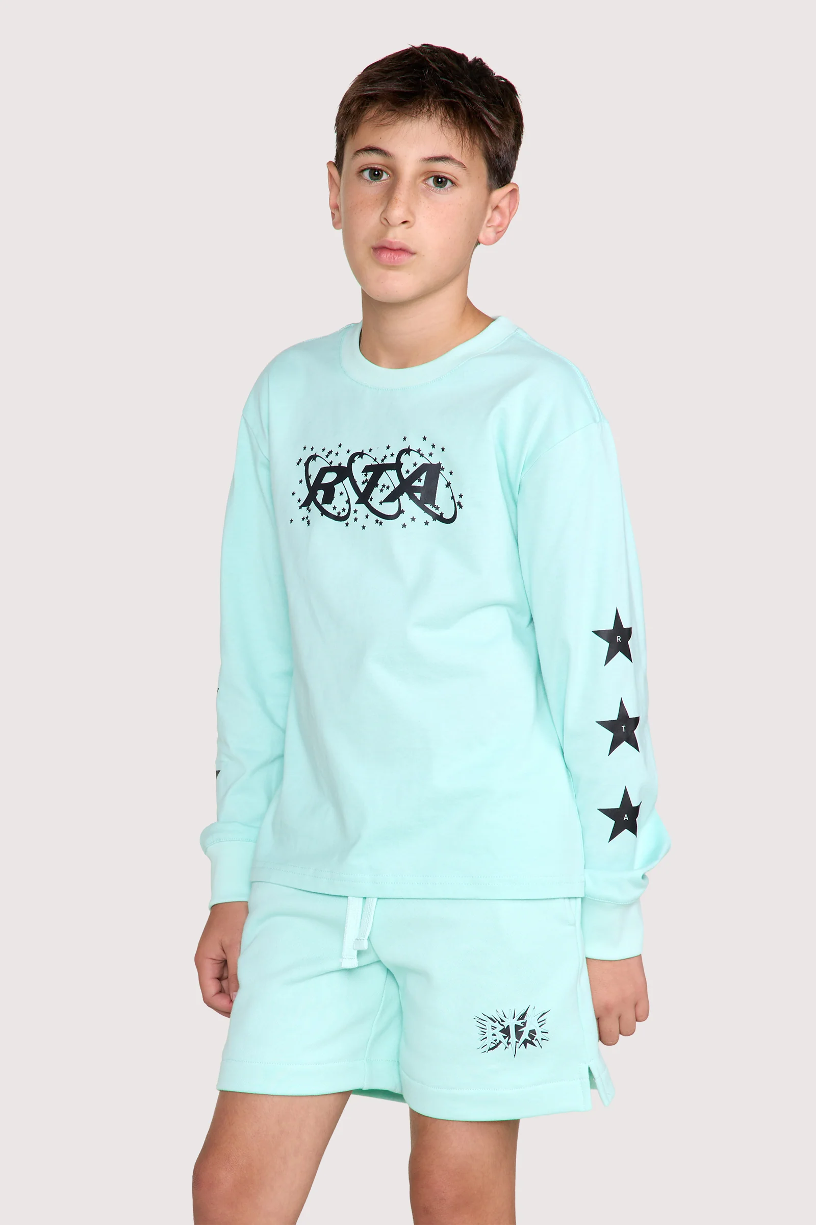 KIDS HOLLIS LONG SLEEVE TEE | TURQUOISE PLANETARY RTA - Image 5