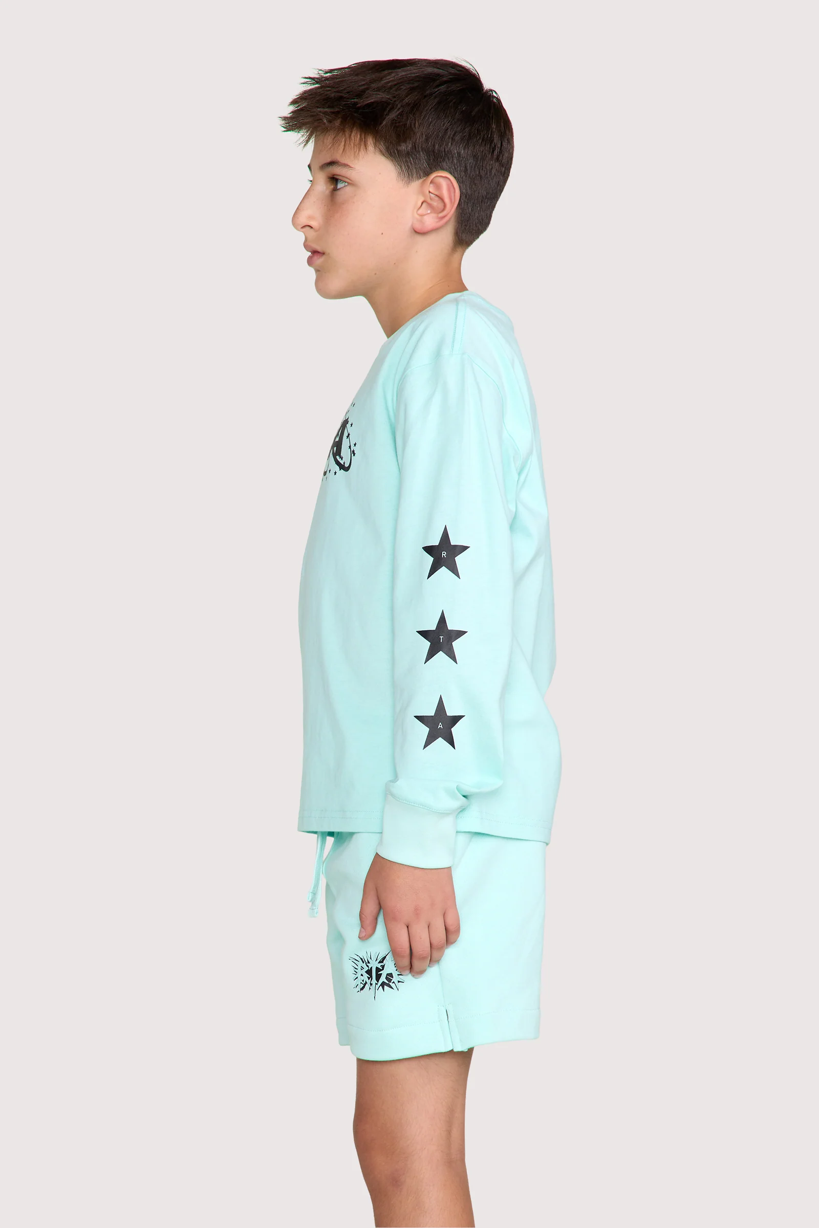 KIDS HOLLIS LONG SLEEVE TEE | TURQUOISE PLANETARY RTA - Image 6