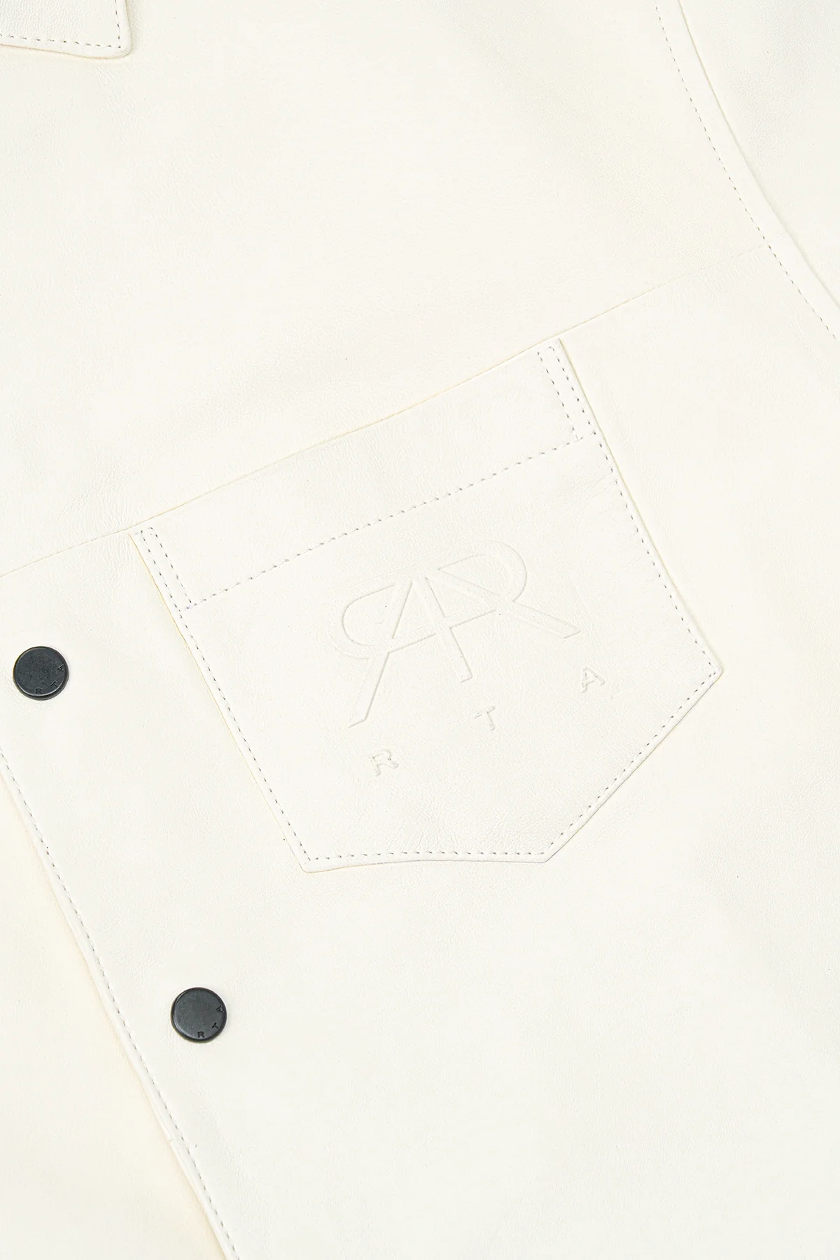 LEATHER SHORT SLEEVE SHIRT | WHITE - Image 3