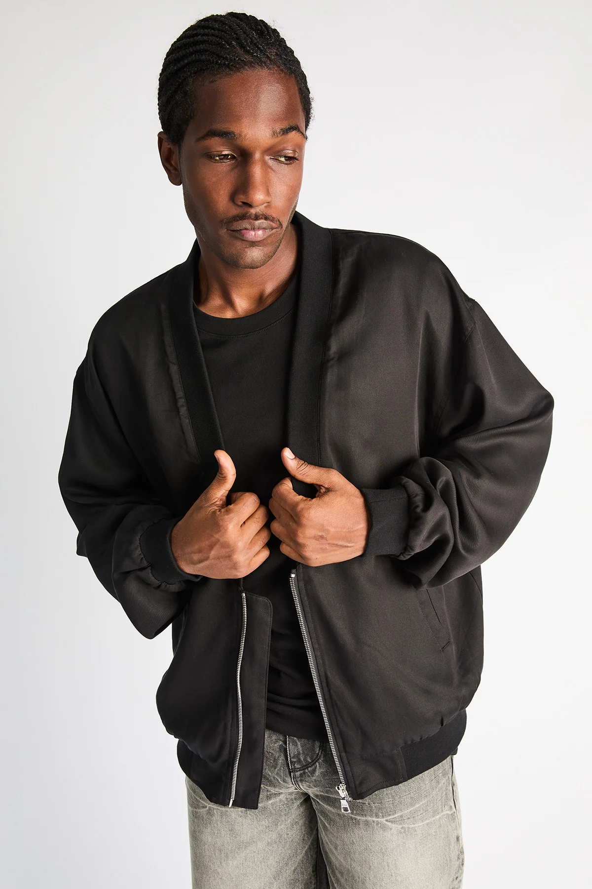 LEONARD BOMBER JACKET | BLACK AMERICAN FLAG