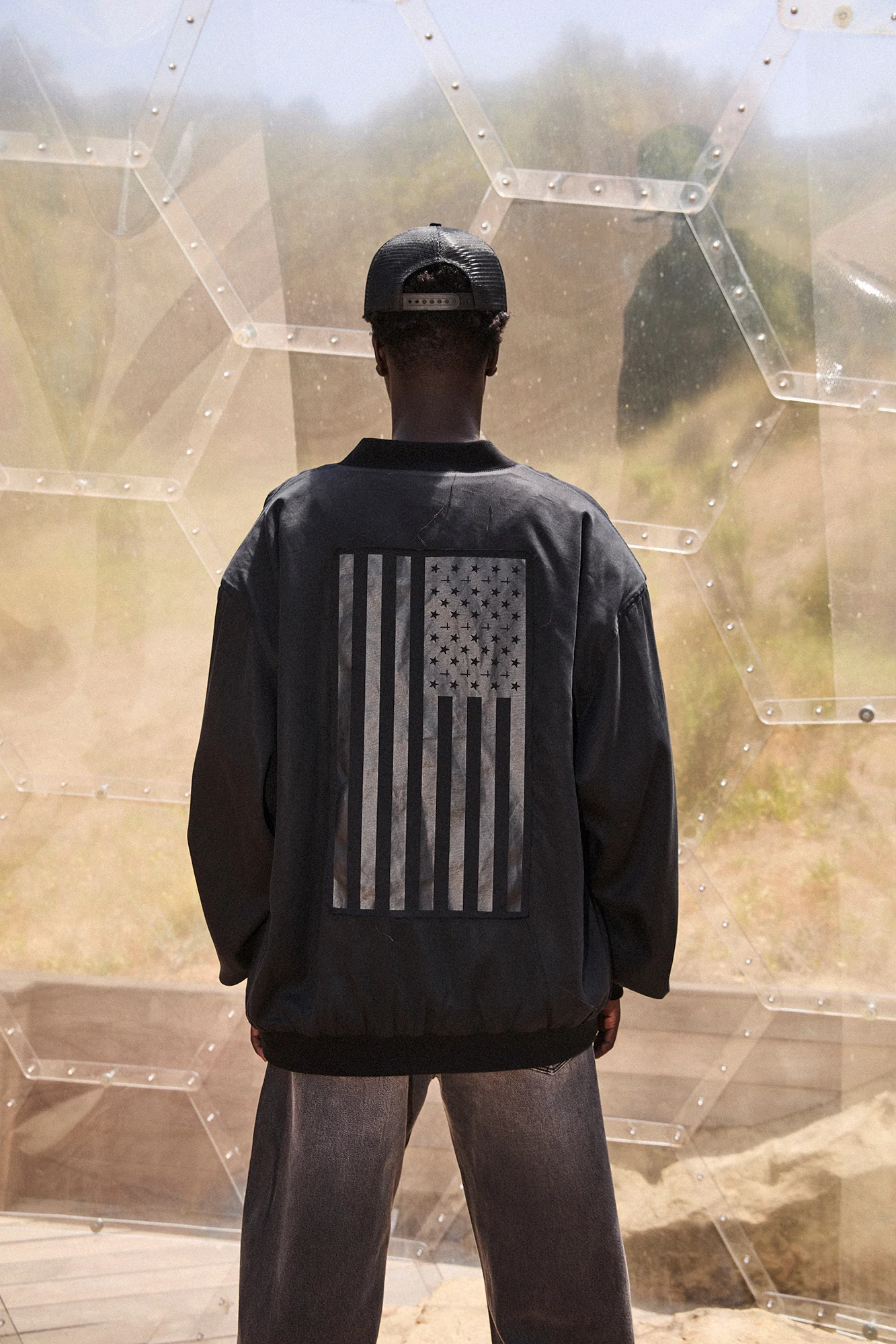 LEONARD BOMBER JACKET | BLACK AMERICAN FLAG - Image 4