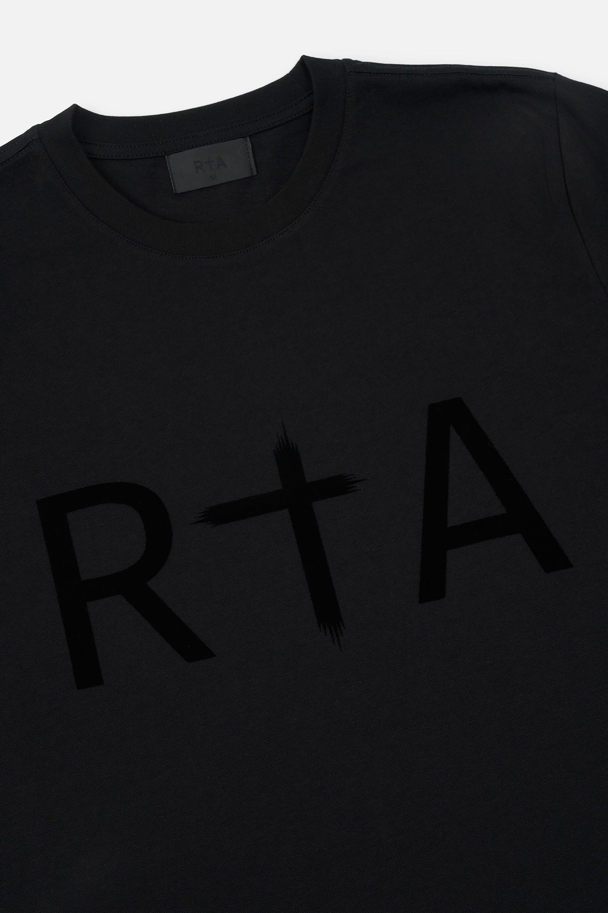 LIAM SHORT SLEEVE TEE | BLACK FLOCKED RTA - Image 3