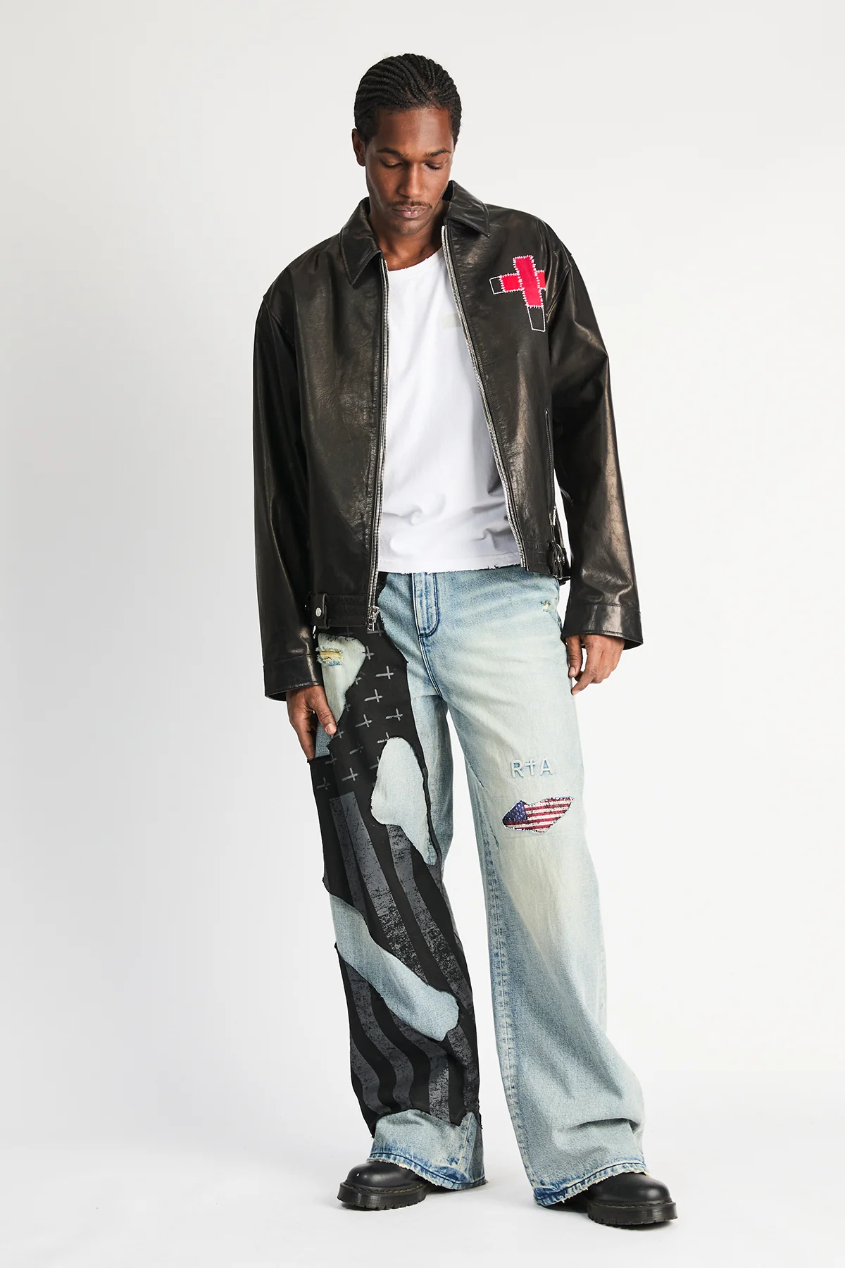 LIOR WIDE LEG JEANS | INDIGO FRAYED FLAG - Image 5