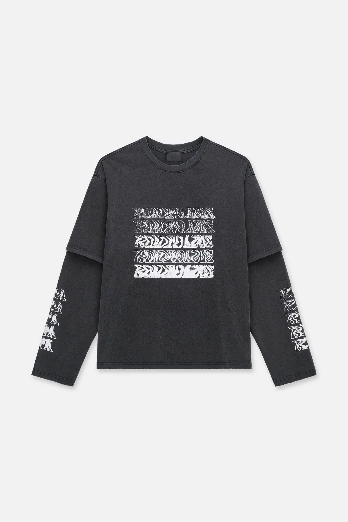LORIS DOUBLE LAYERED LONG SLEEVE TEE | BLACK SMOKY RTA - Image 2